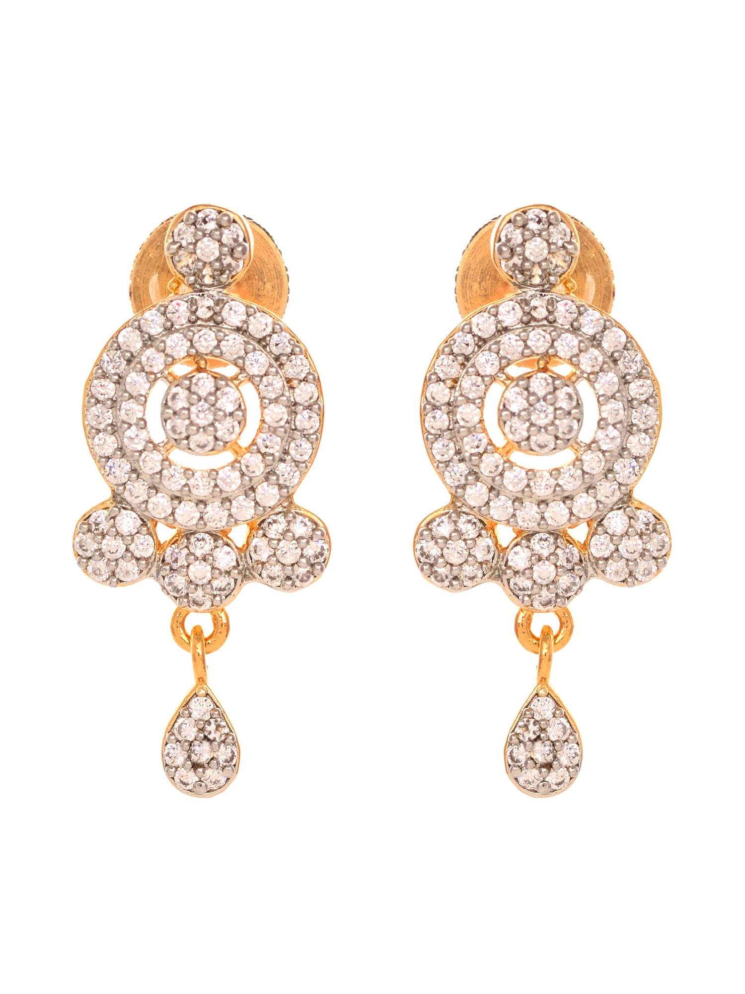 Gold Plated Black & White AD Studded & Beaded Mangalsutra Earrings, zaveri pearls, sale price rs, sale price, sale gold plated, sale gold, sale, rubans, ring, regular price, priyassi jeweller