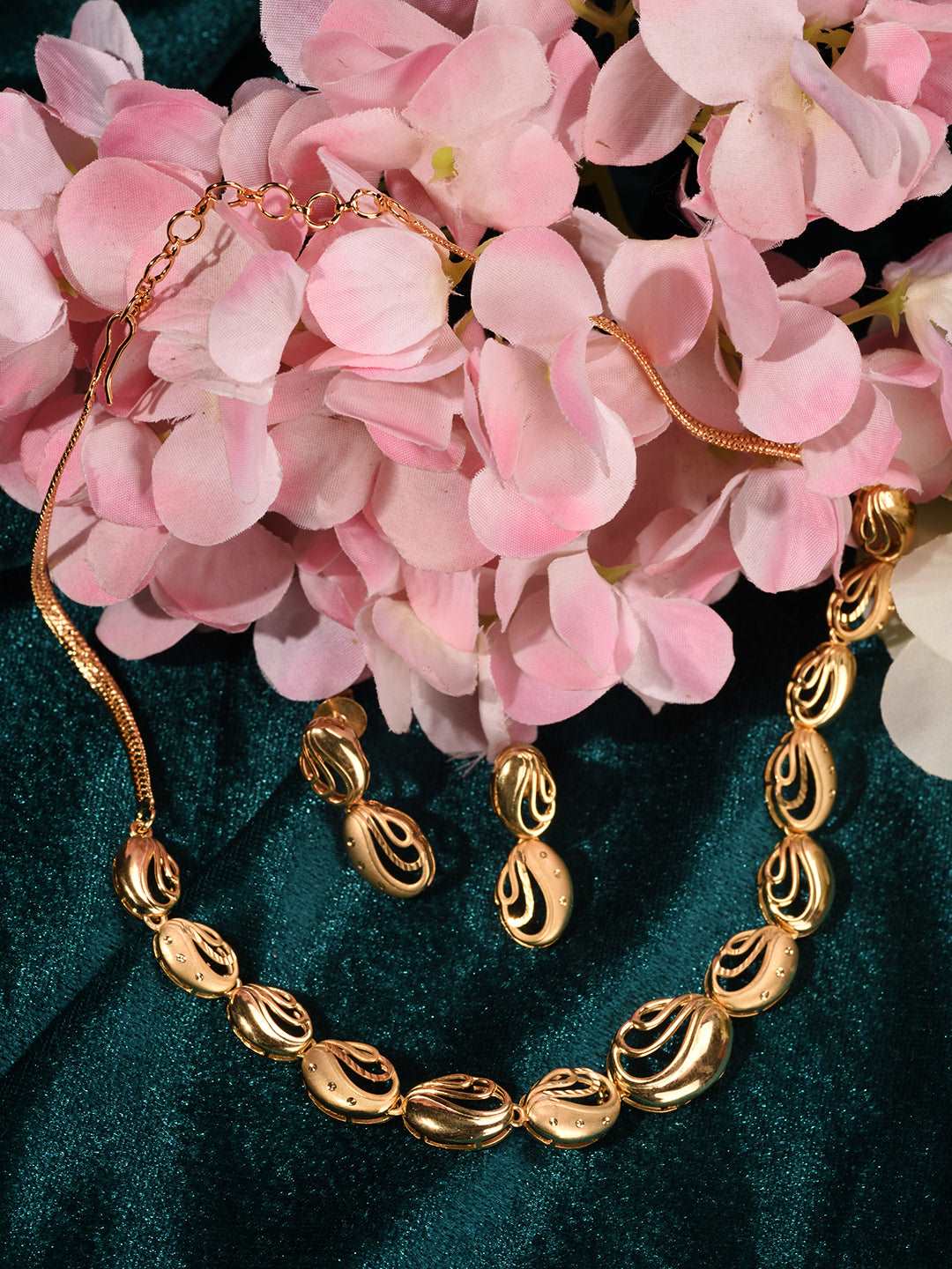 Gold Plated AD Studded Oval shaped Handcrafted Necklace Jewellery Set, zaveri pearls, sale price rs, sale price, sale gold plated, sale gold, sale, rubans, ring, regular price, priyassi jewel