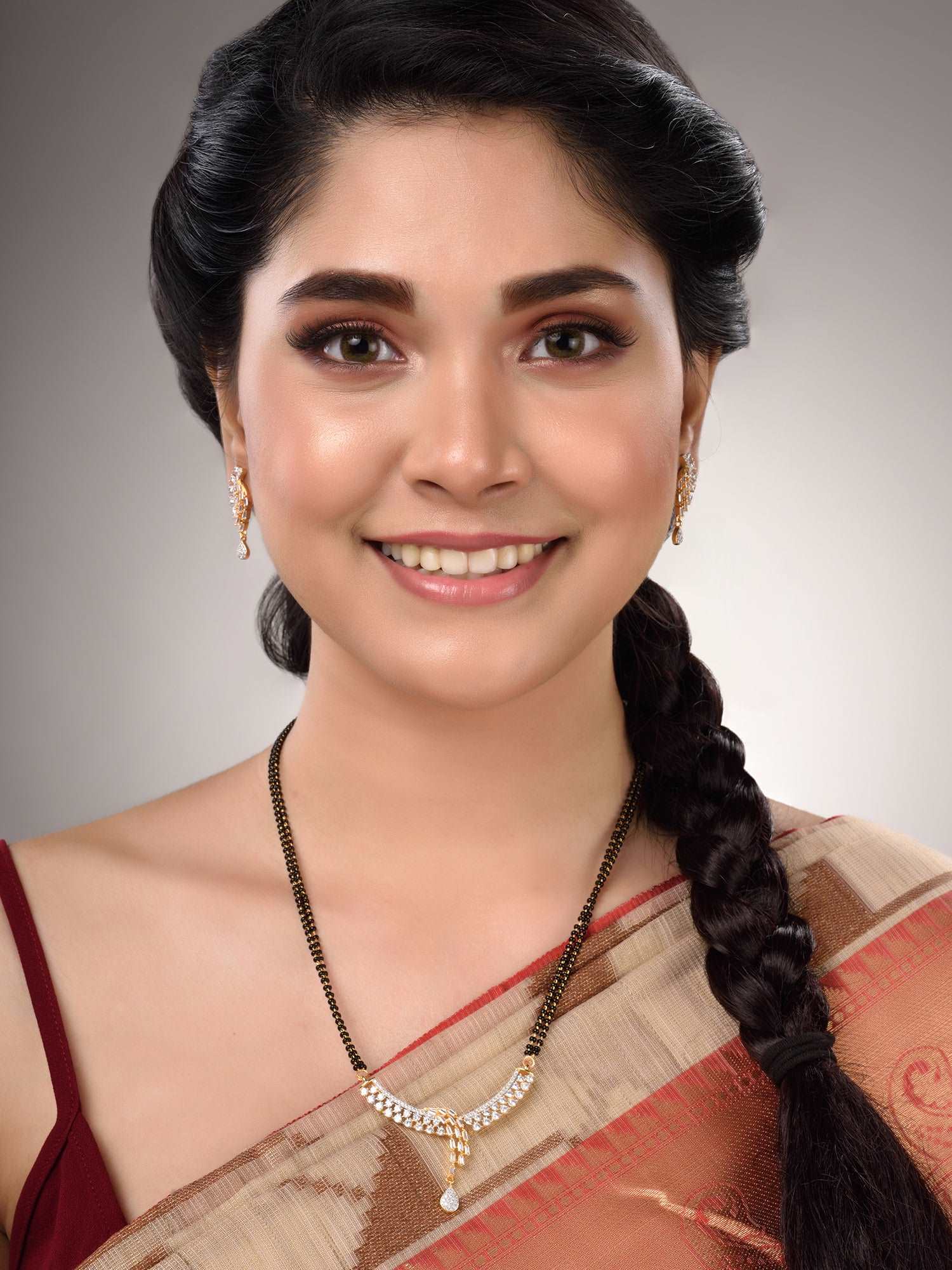 Dual Gold Toned AD Studded Modern look Mangalsutra Earrings, zaveri pearls, sale price rs, sale price, sale gold plated, sale gold, sale, rubans, ring, regular price, priyassi jewellery, kush