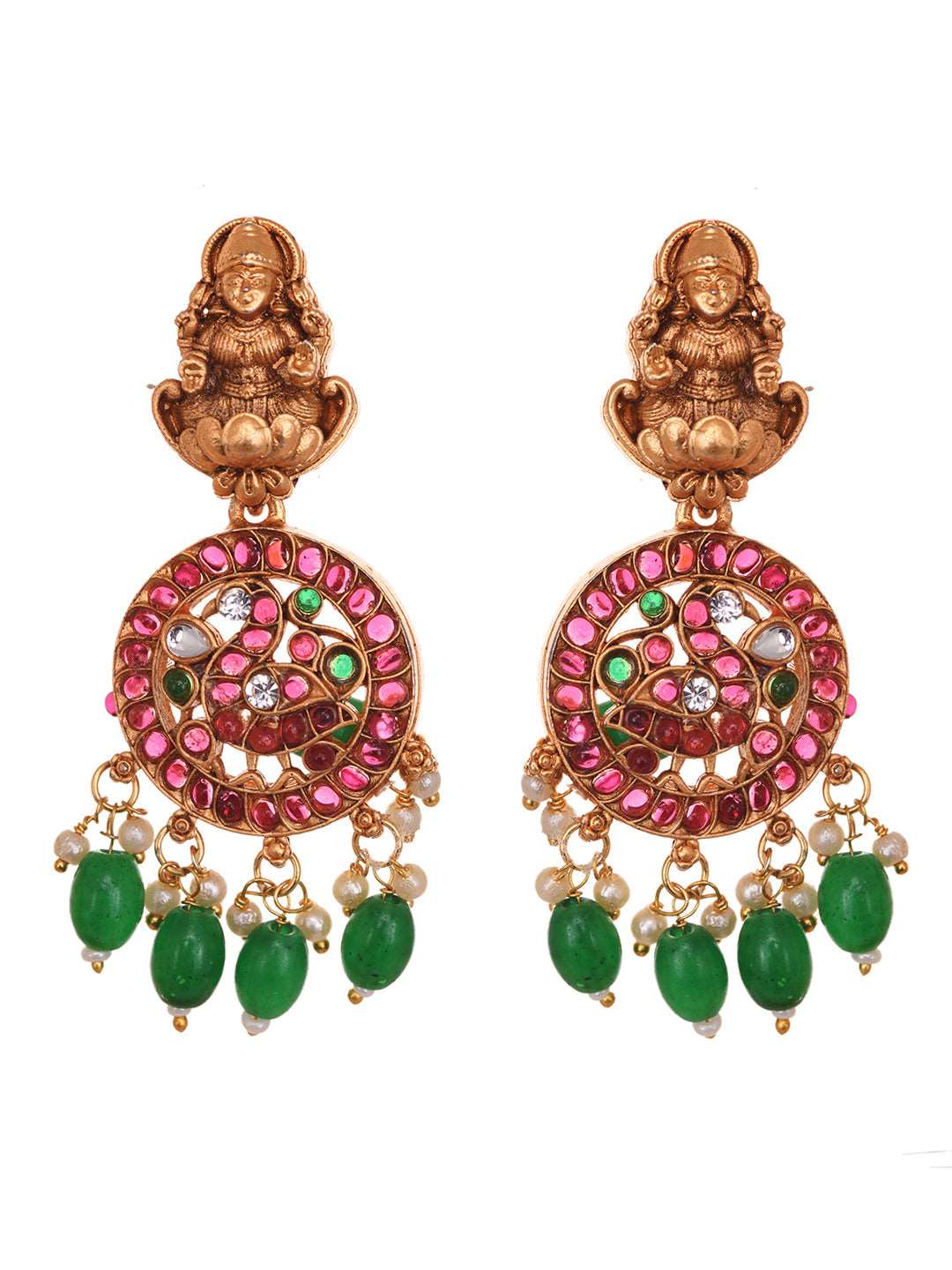 Gold Plated Kemp stone Studded Peacock Motif Temple Bridal Choker Jewellery Set, zaveri pearls, sale price rs, sale price, sale gold plated, sale gold, sale, rubans, ring, regular price, priy