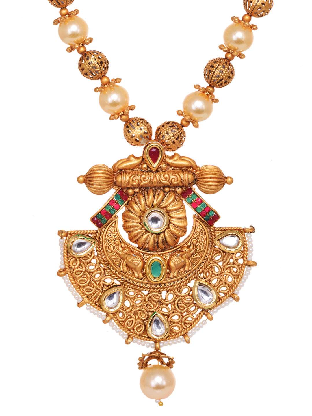 Antique Gold Plated Kundan studded Rajwadi Temple Pendant Jewellery Set, zaveri pearls, sale price rs, sale price, sale gold plated, sale gold, sale, rubans, ring, regular price, priyassi jew