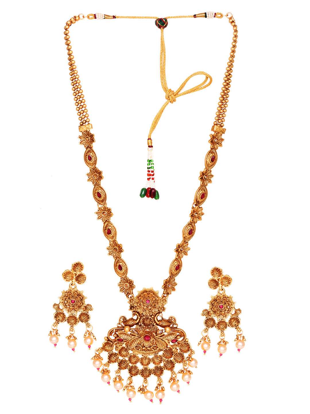 Antique Gold Plated Kemp stone studded Rajwadi long Temple Necklace Jewellery Set, zaveri pearls, sale price rs, sale price, sale gold plated, sale gold, sale, rubans, ring, regular price, pr
