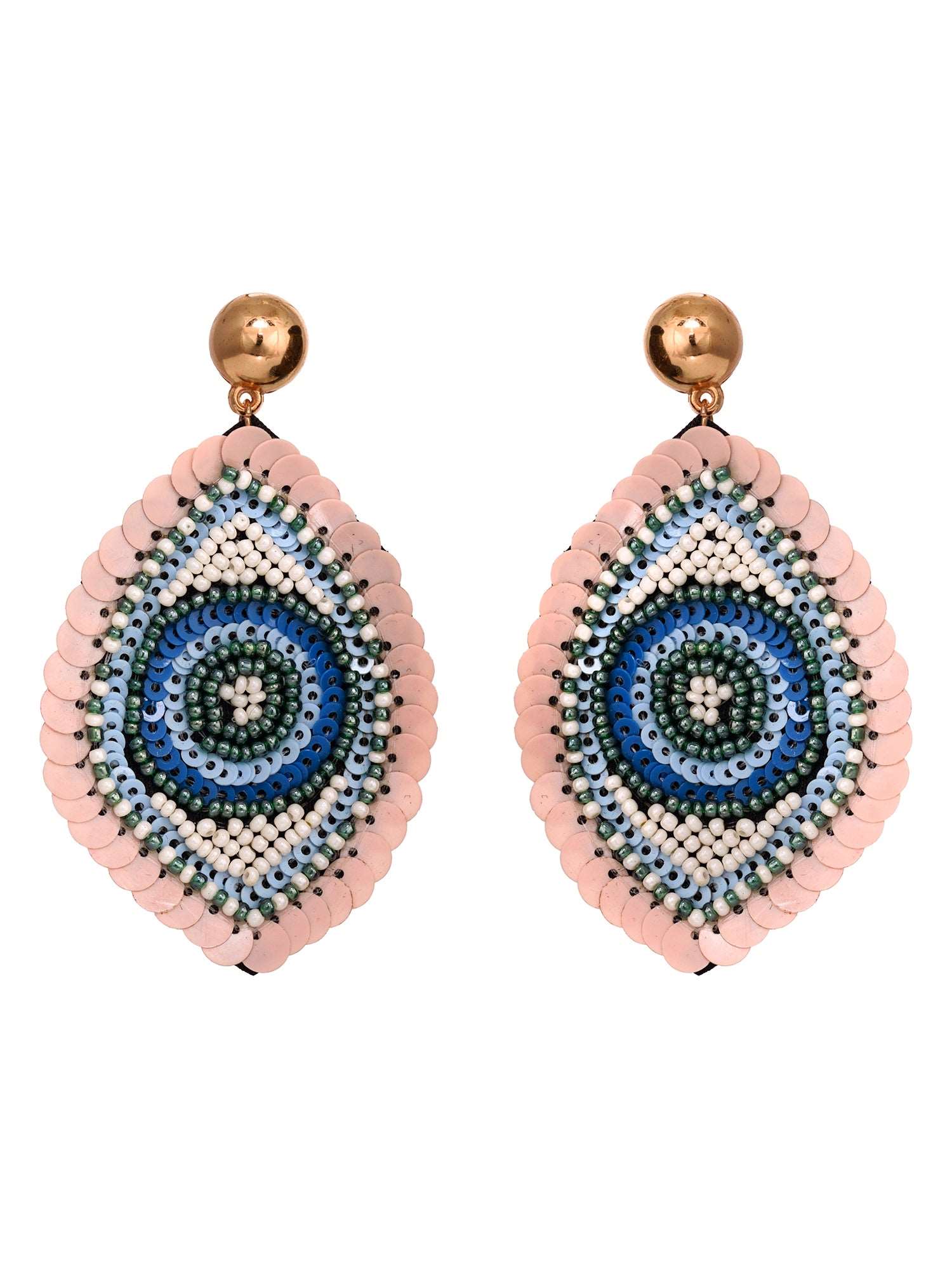 Blue & White Contemporary Dangler Earrings, zaveri pearls, sale price rs, sale price, sale gold plated, sale gold, sale, rubans, ring, regular price, priyassi jewellery, kushal's - Saraf RS J