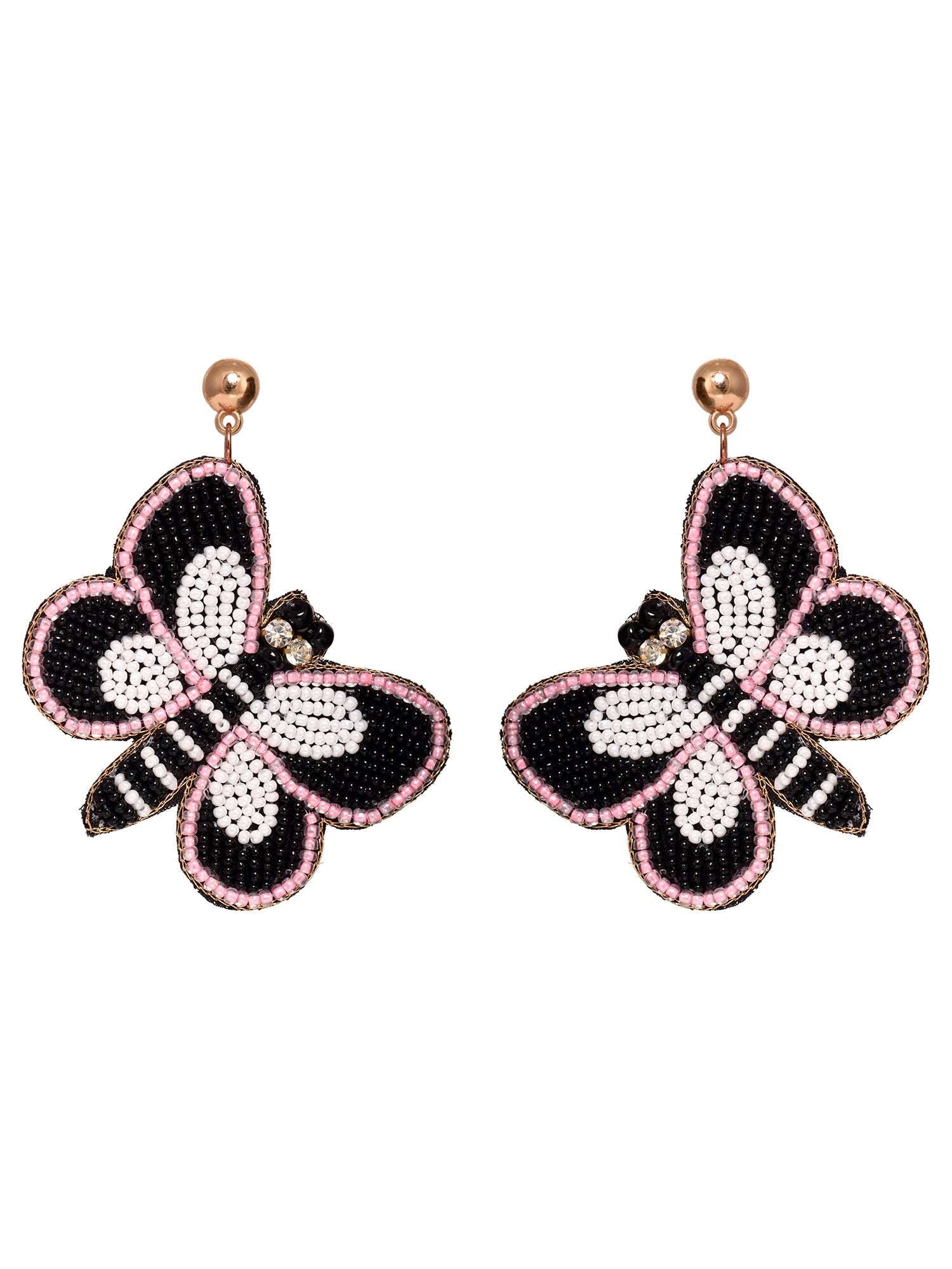 Black & Pink Contemporary Butterfly Earrings, zaveri pearls, sale price rs, sale price, sale gold plated, sale gold, sale, rubans, ring, regular price, priyassi jewellery, kushal's - Saraf RS