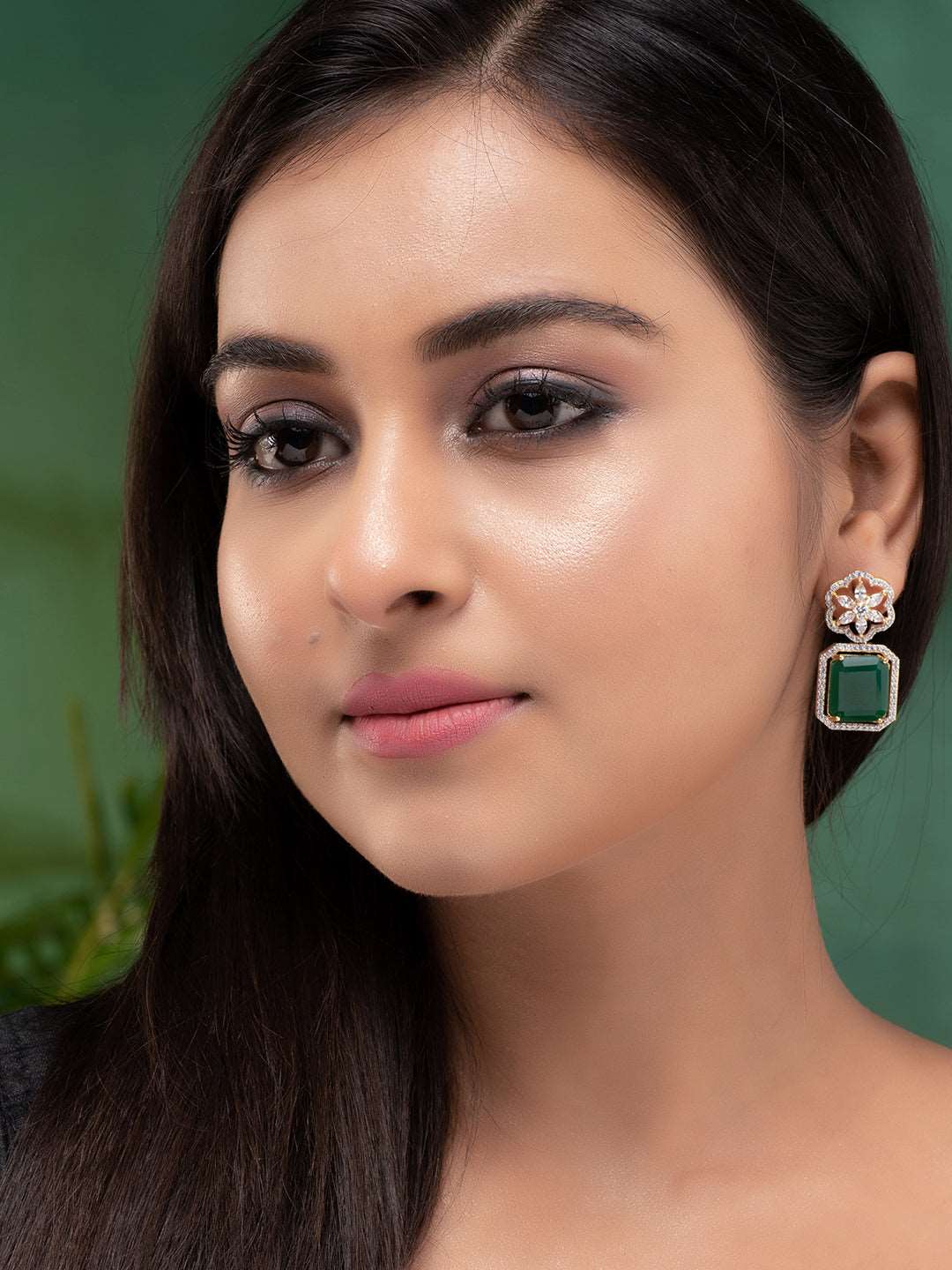 Gold Plated Green Square Drop Earrings, zaveri pearls, sale price rs, sale price, sale gold plated, sale gold, sale, rubans, ring, regular price, priyassi jewellery, kushal's - Saraf RS Jewel