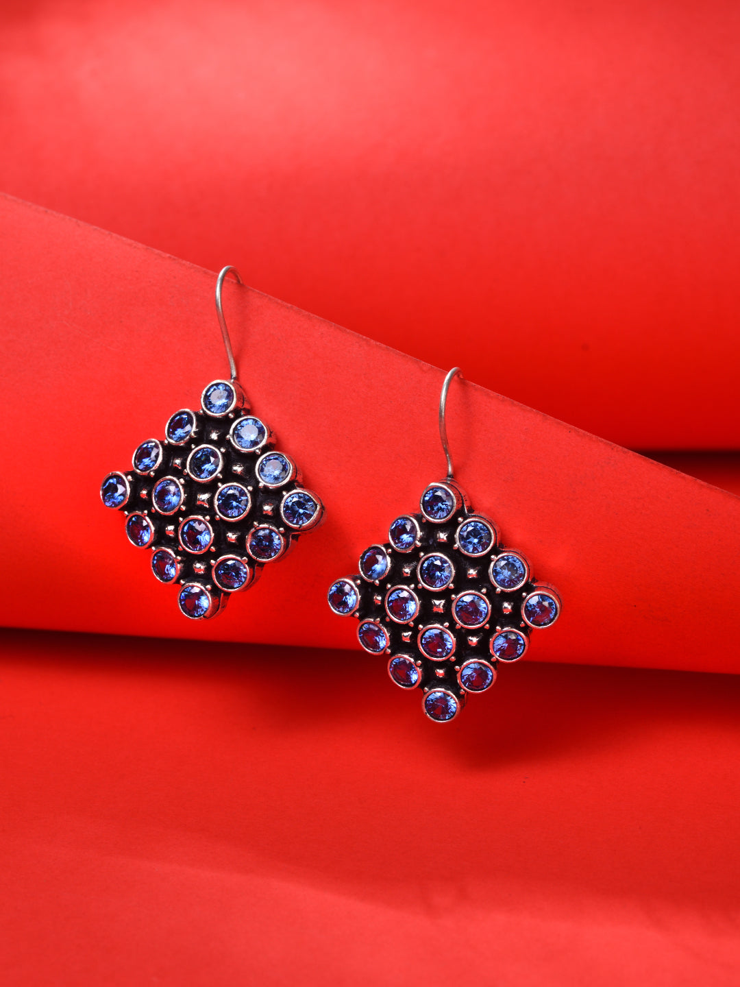 Blue Contemporary Drop Earrings, zaveri pearls, sale price rs, sale price, sale gold plated, sale gold, sale, rubans, ring, regular price, priyassi jewellery, kushal's - Saraf RS Jewellery