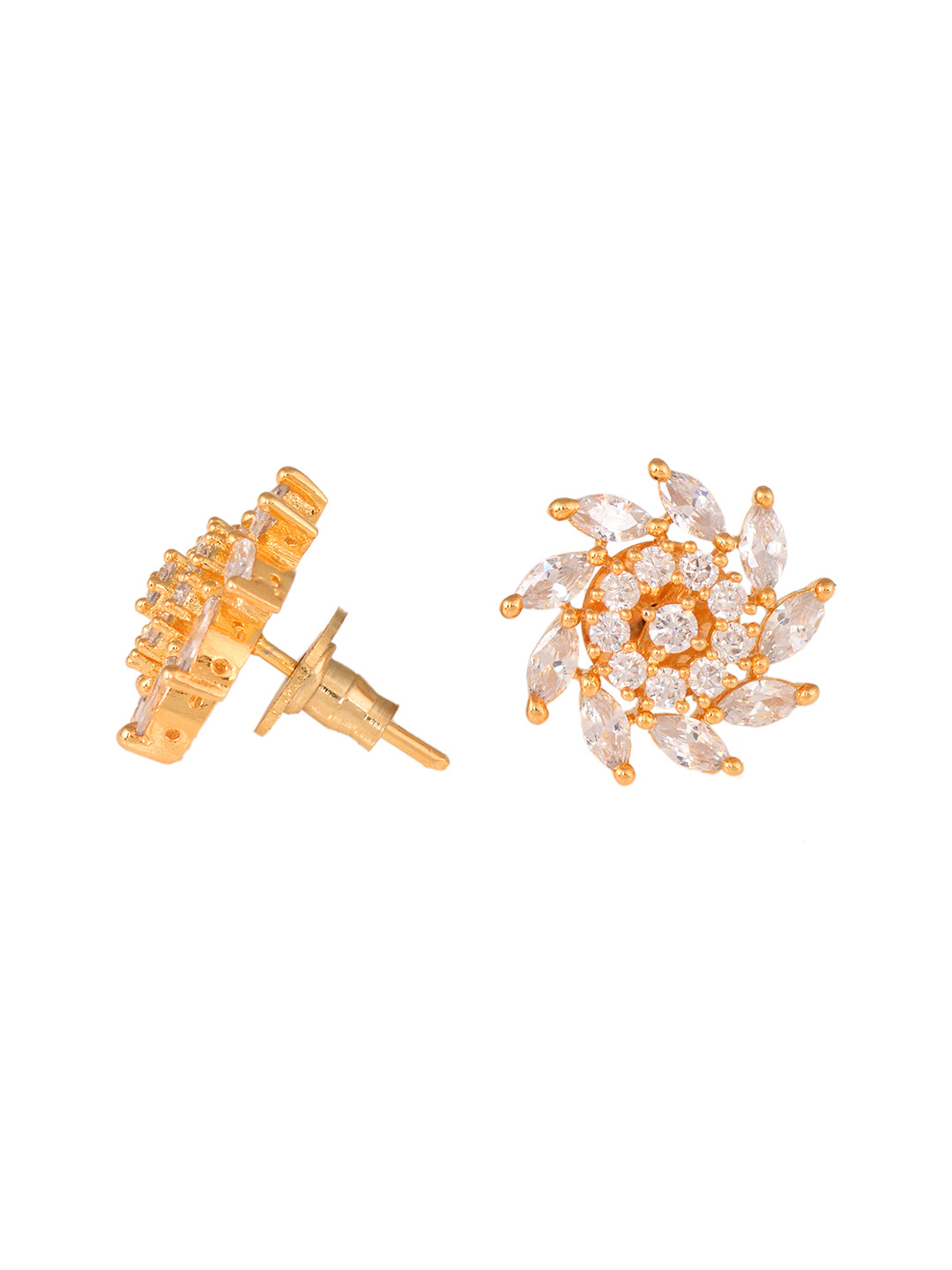 Gold plated AD studded Sparkling star Stud Earrings, zaveri pearls, sale price rs, sale price, sale gold plated, sale gold, sale, rubans, ring, regular price, priyassi jewellery, kushal's - S