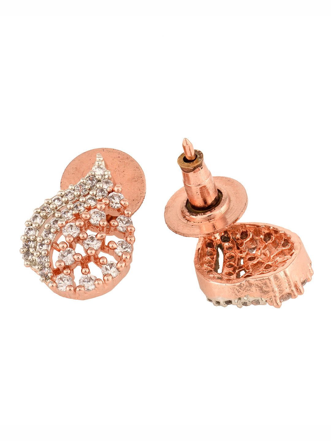 Rose Gold Plated AD Studded Locket jewellery Set, zaveri pearls, sale price rs, sale price, sale gold plated, sale gold, sale, rubans, ring, regular price, priyassi jewellery, kushal's - Sara