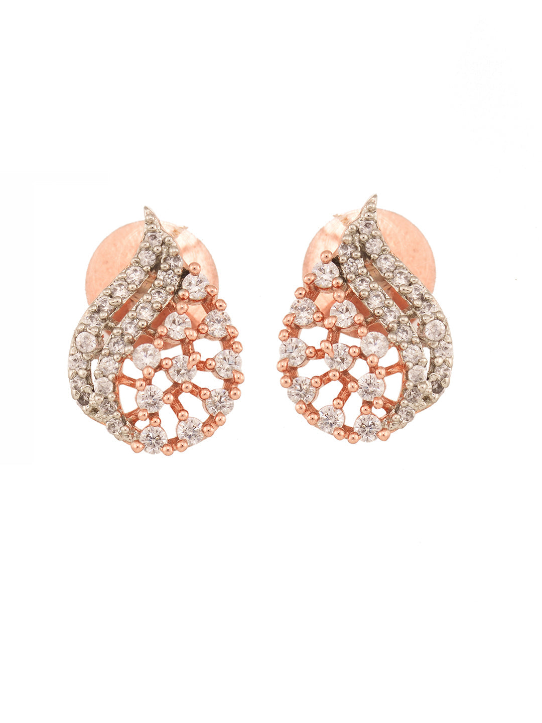 Rose Gold Plated AD Studded Locket jewellery Set, zaveri pearls, sale price rs, sale price, sale gold plated, sale gold, sale, rubans, ring, regular price, priyassi jewellery, kushal's - Sara