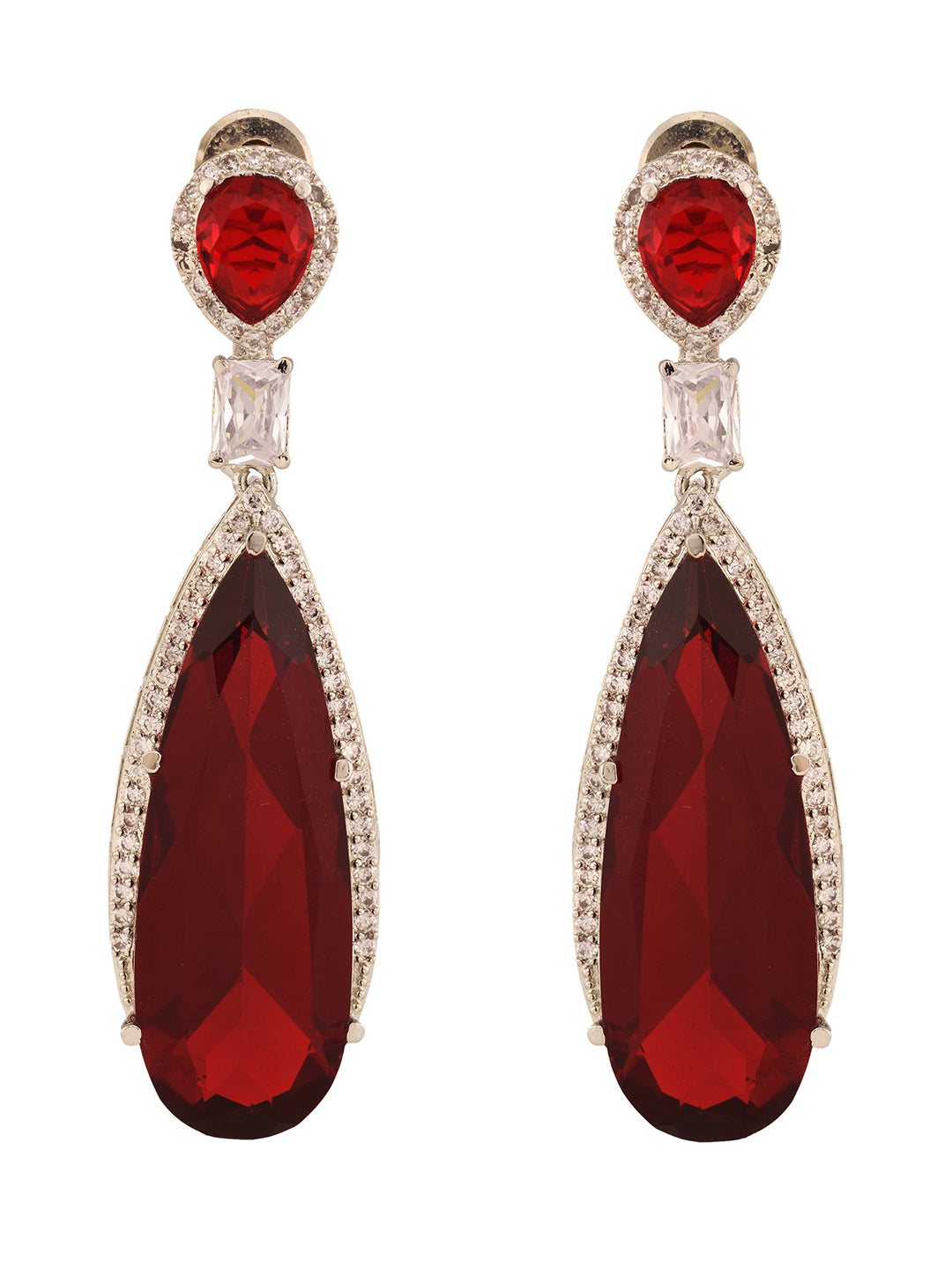 Red Contemporary Drop Earrings, zaveri pearls, sale price rs, sale price, sale gold plated, sale gold, sale, rubans, ring, regular price, priyassi jewellery, kushal's - Saraf RS Jewellery