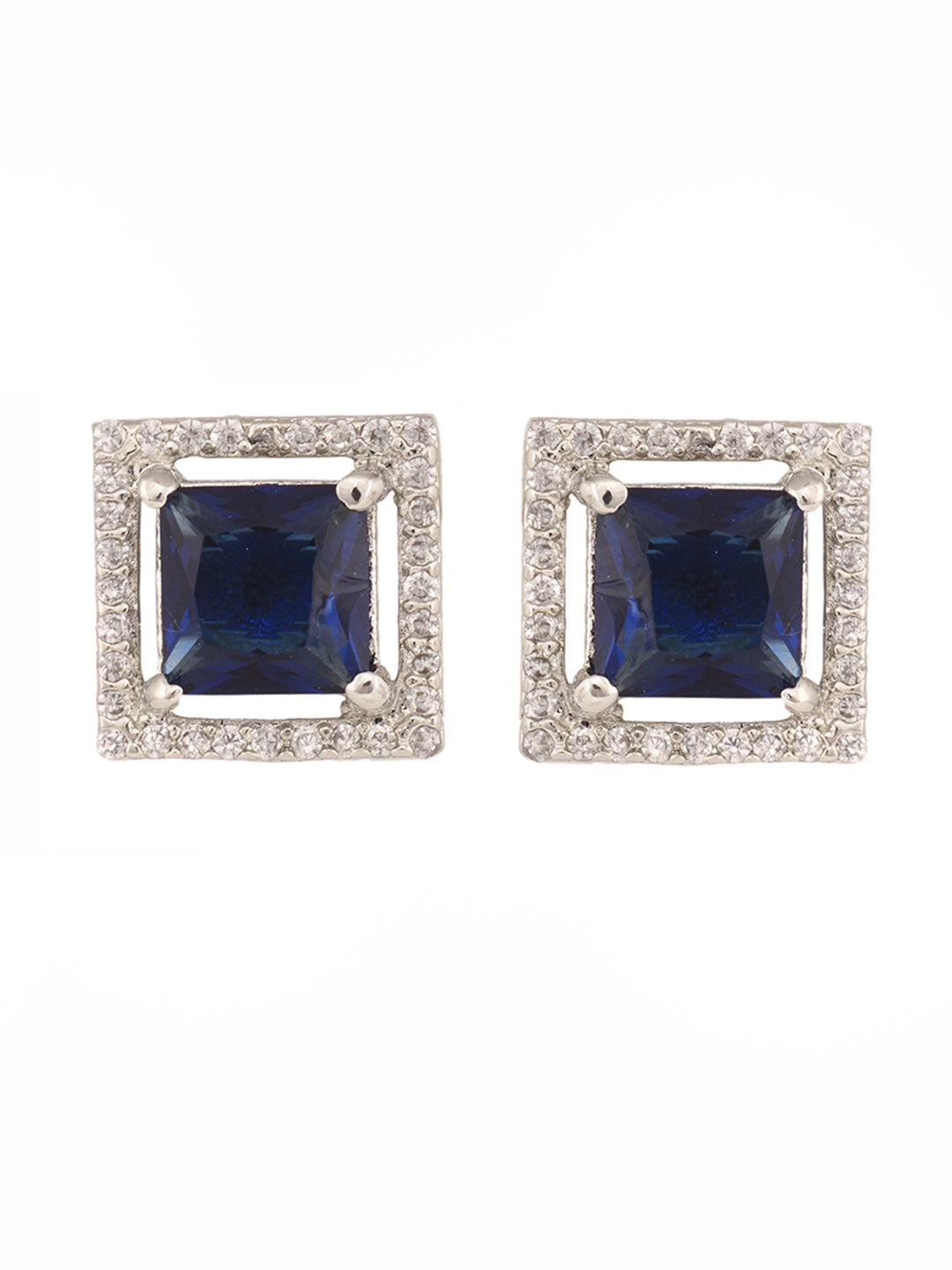 Blue Square Studs Earrings, zaveri pearls, sale price rs, sale price, sale gold plated, sale gold, sale, rubans, ring, regular price, priyassi jewellery, kushal's - Saraf RS Jewellery