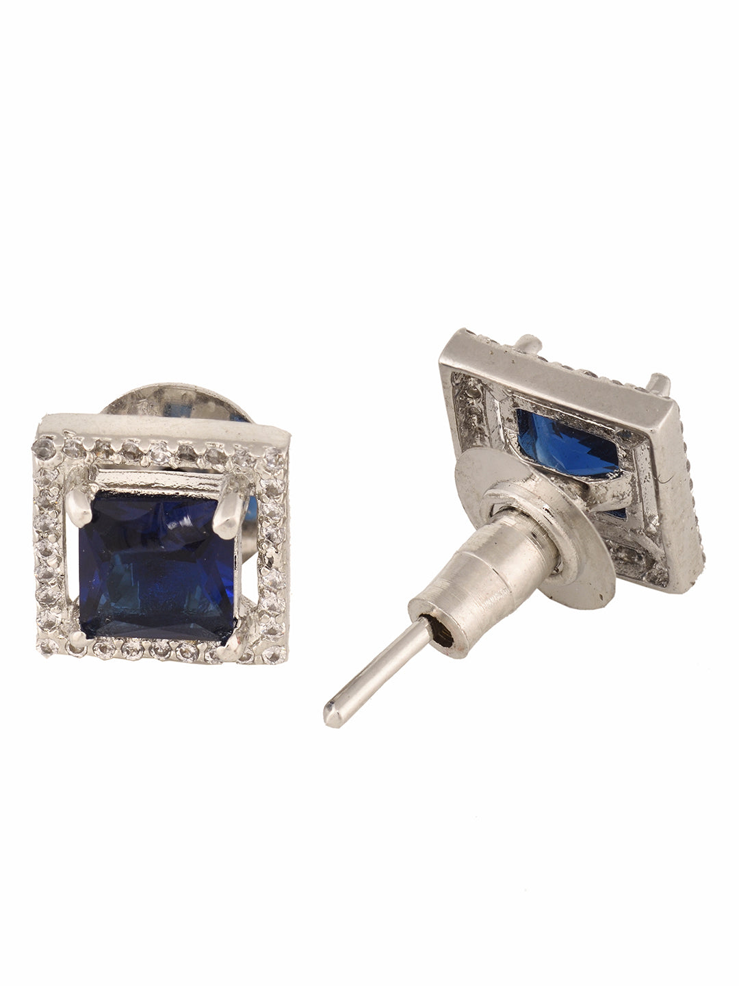 Blue Square Studs Earrings, zaveri pearls, sale price rs, sale price, sale gold plated, sale gold, sale, rubans, ring, regular price, priyassi jewellery, kushal's - Saraf RS Jewellery