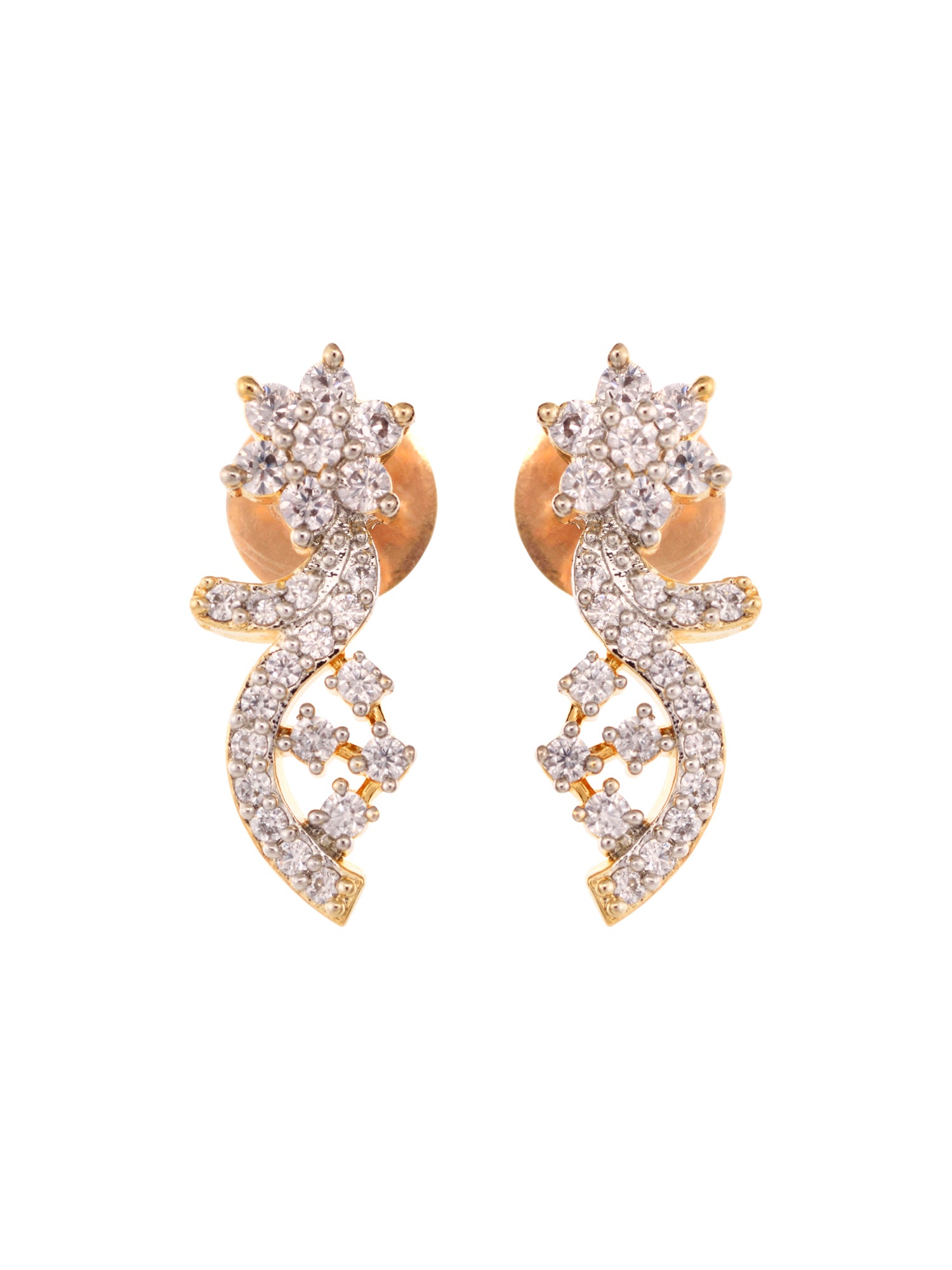 Gold Plated Black & White AD Studded & Beaded Mangalsutra Earrings, zaveri pearls, sale price rs, sale price, sale gold plated, sale gold, sale, rubans, ring, regular price, priyassi jeweller