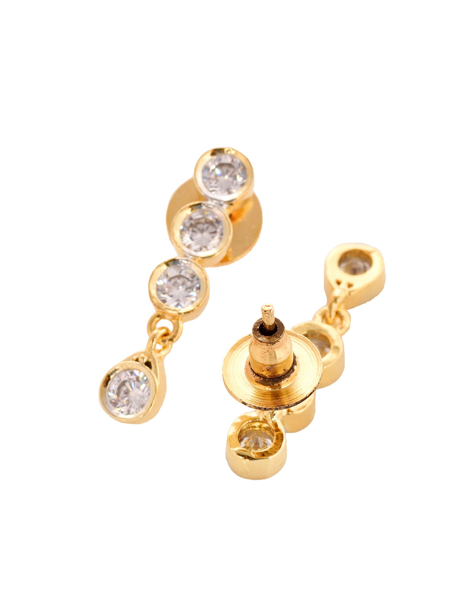 Gold Plated Black & White AD Studded & Beaded Mangalsutra Earrings, zaveri pearls, sale price rs, sale price, sale gold plated, sale gold, sale, rubans, ring, regular price, priyassi jeweller