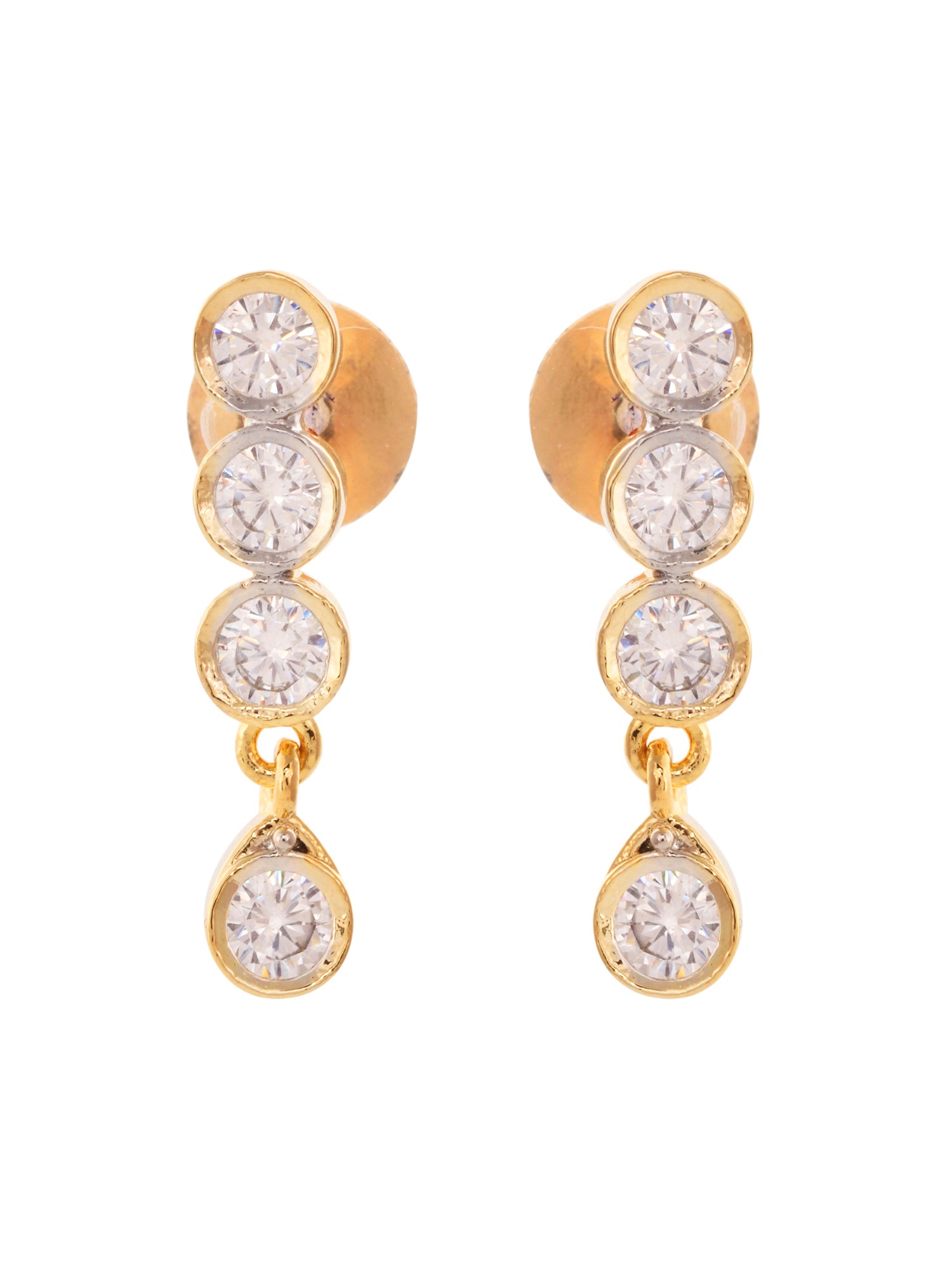 Gold Plated Black & White AD Studded & Beaded Mangalsutra Earrings, zaveri pearls, sale price rs, sale price, sale gold plated, sale gold, sale, rubans, ring, regular price, priyassi jeweller