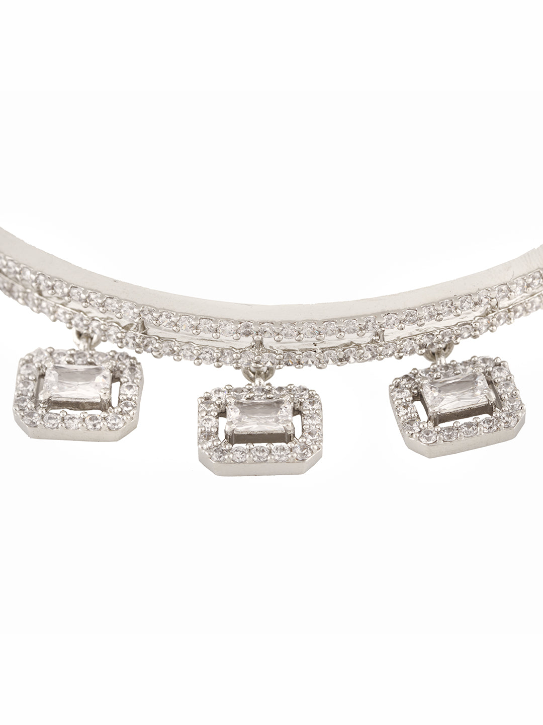 Silver Plated AD Studded Minimal Charms kada bracelet, zaveri pearls, sale price rs, sale price, sale gold plated, sale gold, sale, rubans, ring, regular price, priyassi jewellery, kushal's -