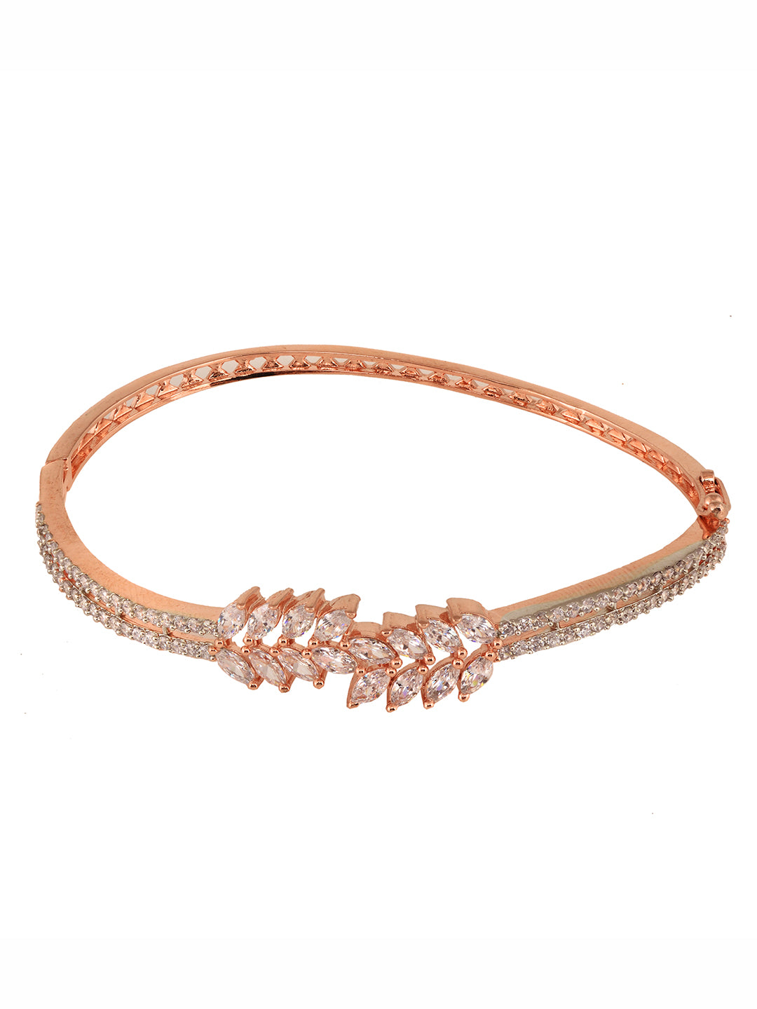 Rose Gold Plated Marquis AD Studded Kada Bracelet, zaveri pearls, sale price rs, sale price, sale gold plated, sale gold, sale, rubans, ring, regular price, priyassi jewellery, kushal's - Sar