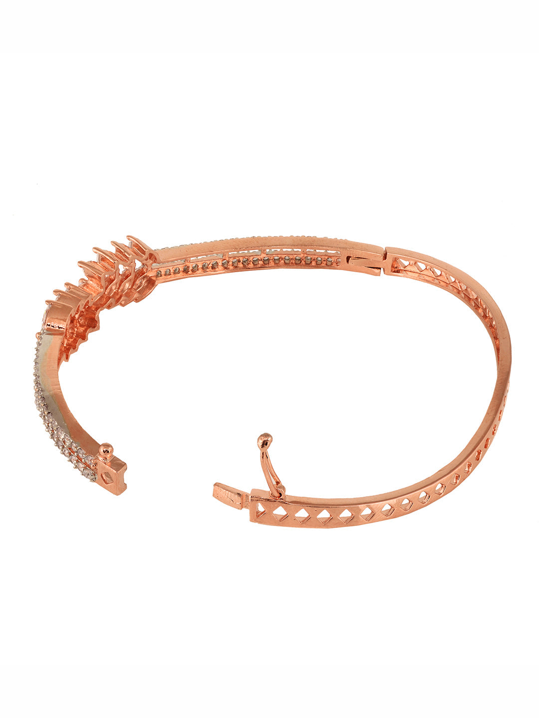 Rose Gold Plated Marquis AD Studded Kada Bracelet, zaveri pearls, sale price rs, sale price, sale gold plated, sale gold, sale, rubans, ring, regular price, priyassi jewellery, kushal's - Sar