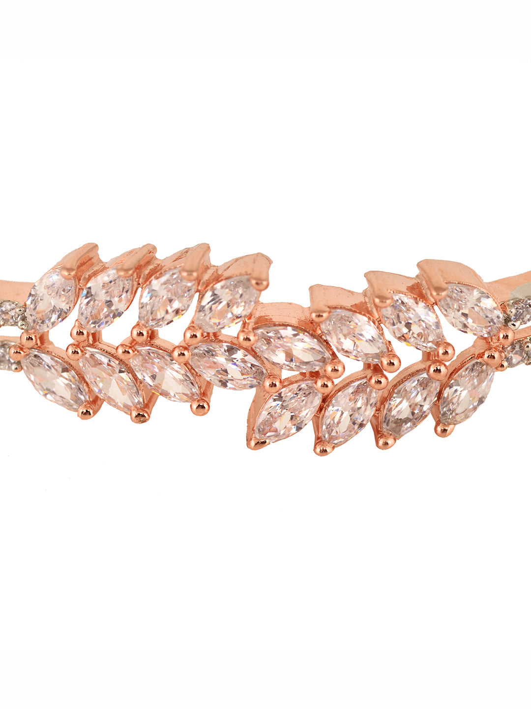 Rose Gold Plated Marquis AD Studded Kada Bracelet, zaveri pearls, sale price rs, sale price, sale gold plated, sale gold, sale, rubans, ring, regular price, priyassi jewellery, kushal's - Sar