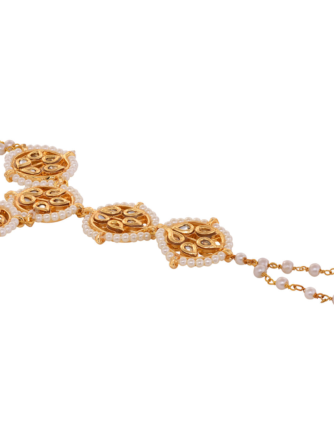 Gold Plated Kundan stidded Hathpool, zaveri pearls, sale price rs, sale price, sale gold plated, sale gold, sale, rubans, ring, regular price, priyassi jewellery, kushal's - Saraf RS Jeweller