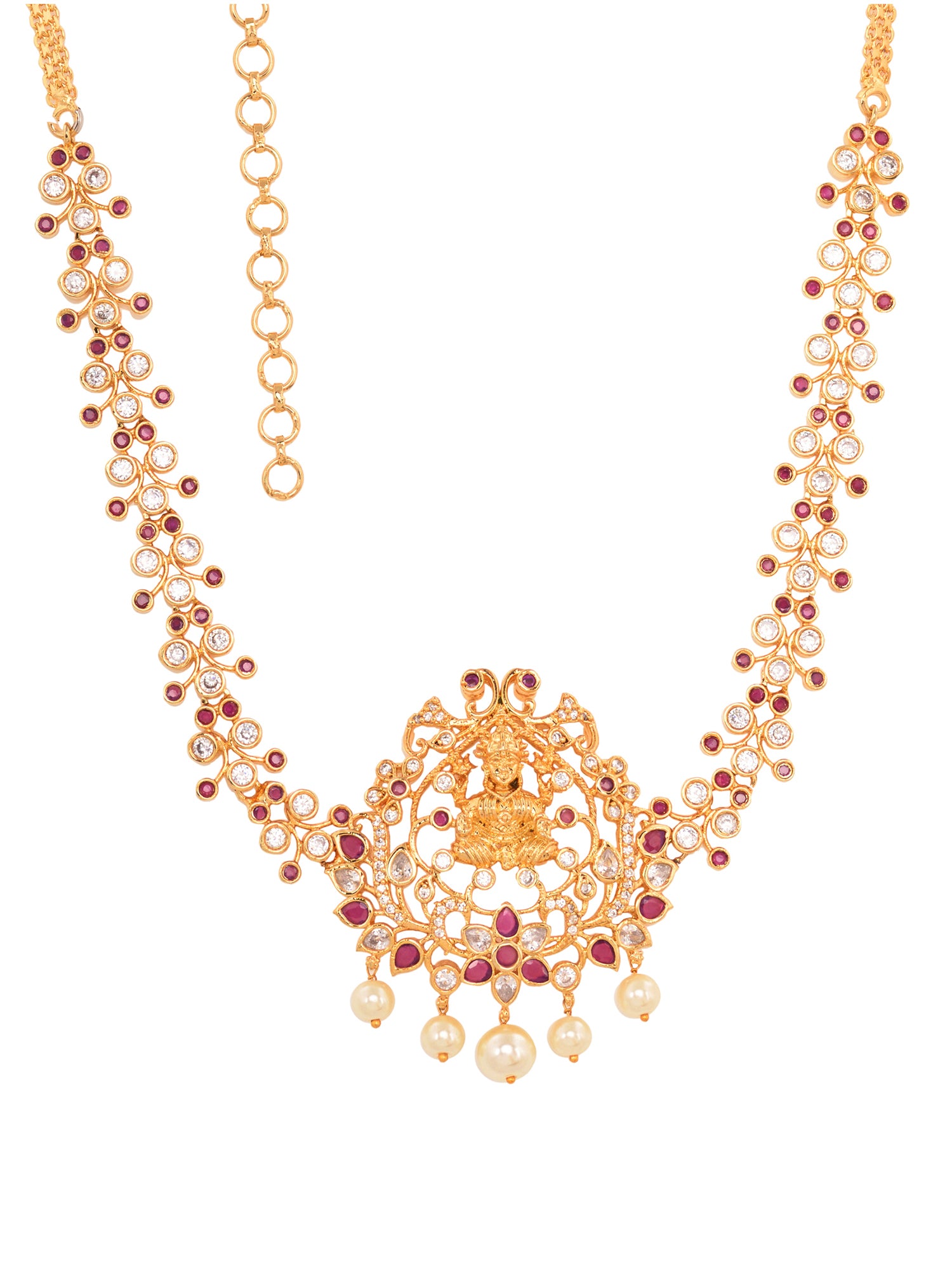 White &Red Gold plated AD Studded Temple Kamarbandh, zaveri pearls, sale price rs, sale price, sale gold plated, sale gold, sale, rubans, ring, regular price, priyassi jewellery, kushal's - S