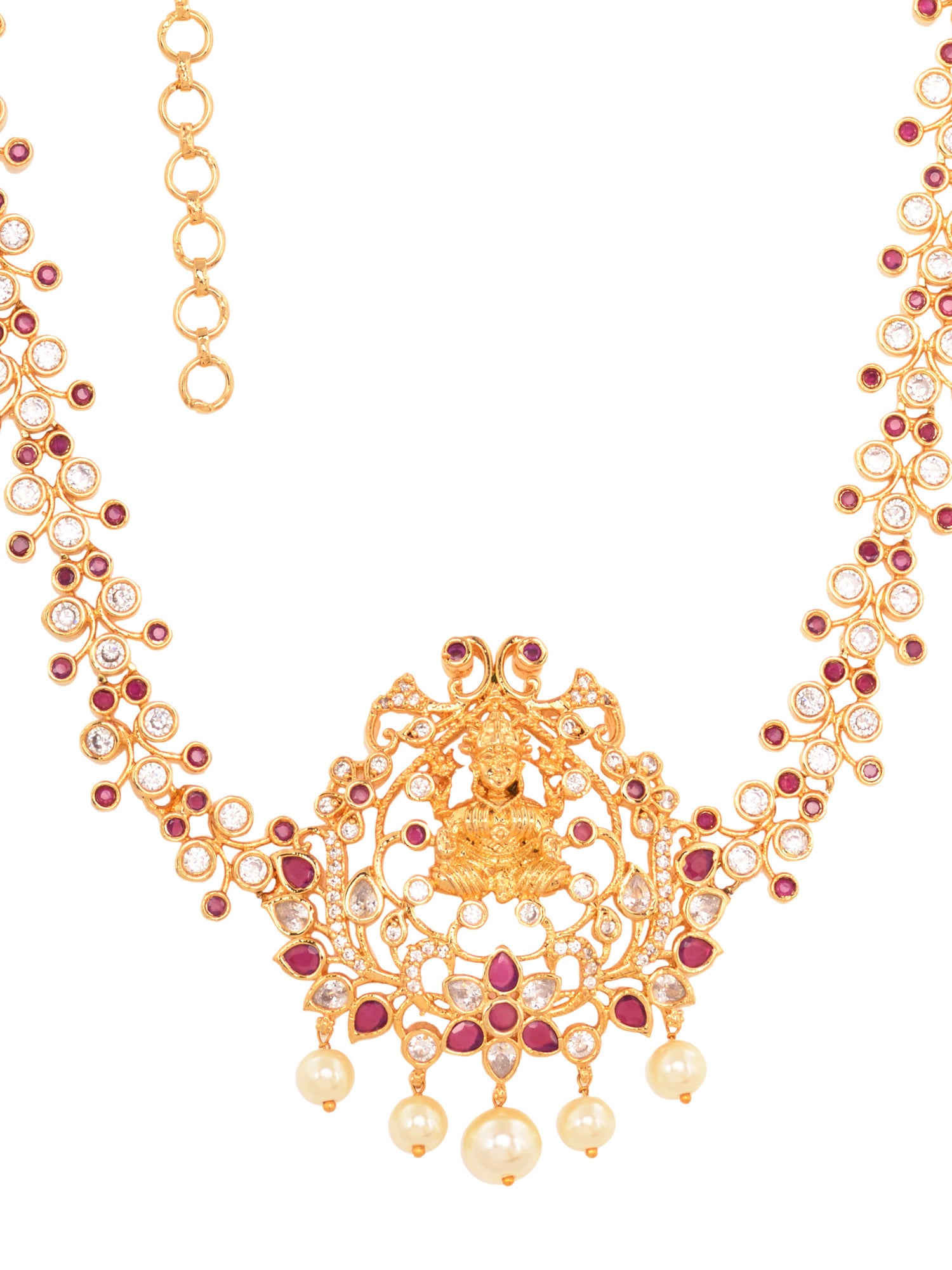 White &Red Gold plated AD Studded Temple Kamarbandh, zaveri pearls, sale price rs, sale price, sale gold plated, sale gold, sale, rubans, ring, regular price, priyassi jewellery, kushal's - S