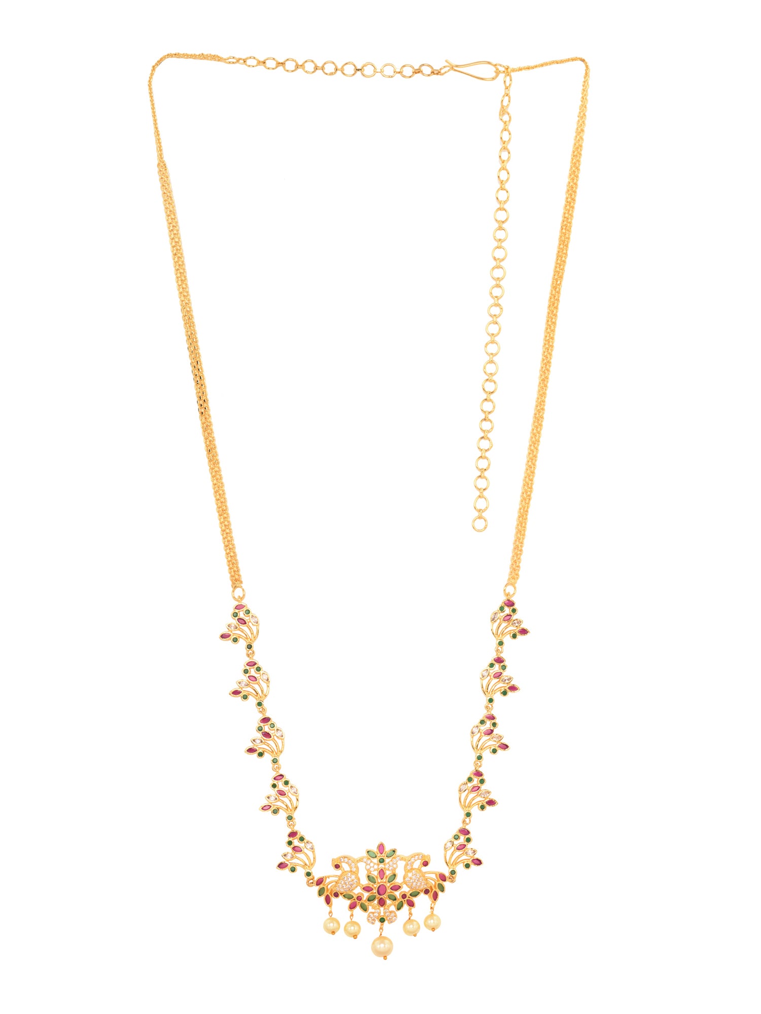 Red & green Gold Plated Floral &Peacock Motif Temple Kamarbandh, zaveri pearls, sale price rs, sale price, sale gold plated, sale gold, sale, rubans, ring, regular price, priyassi jewellery, 