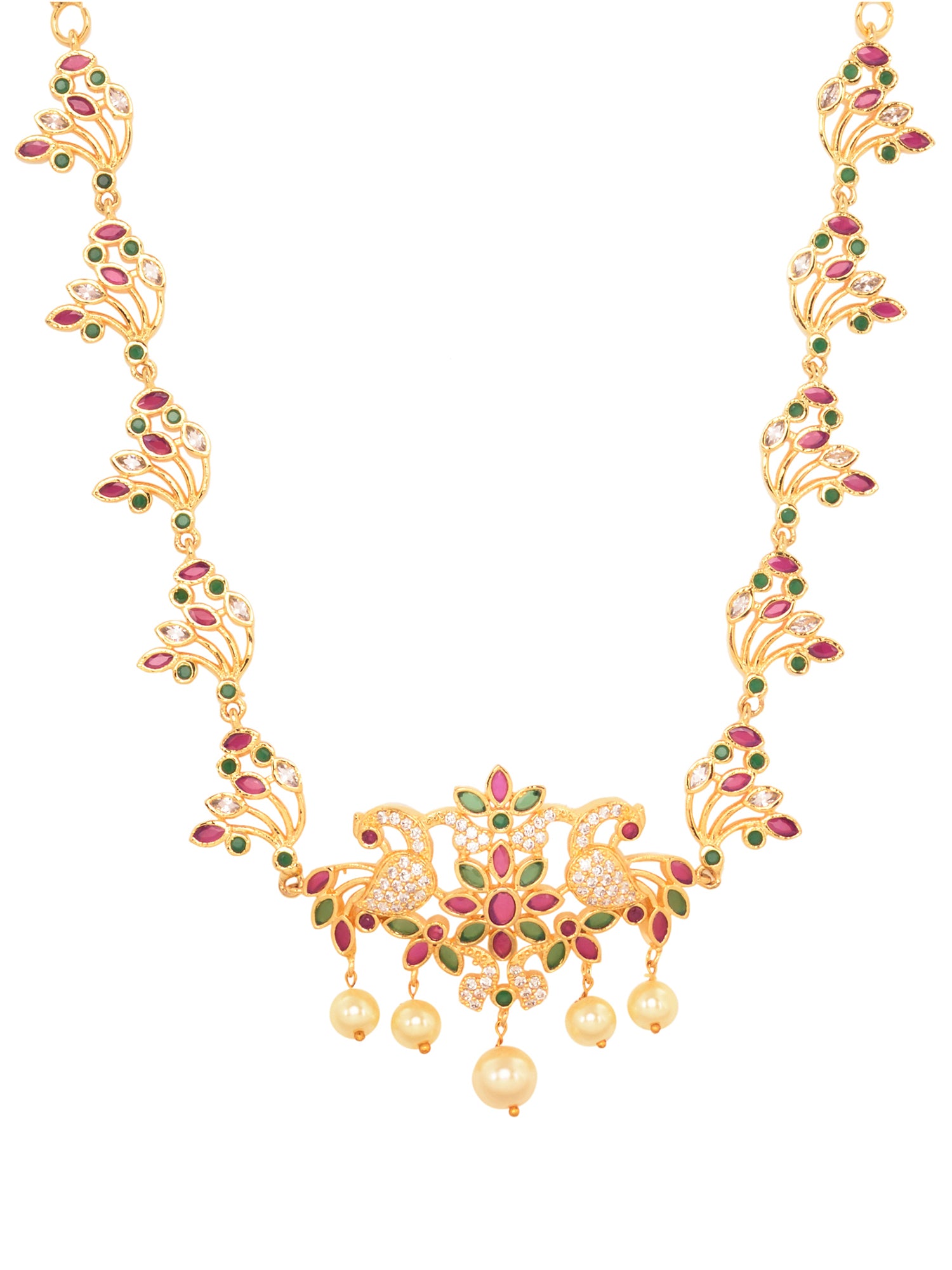 Red & green Gold Plated Floral &Peacock Motif Temple Kamarbandh, zaveri pearls, sale price rs, sale price, sale gold plated, sale gold, sale, rubans, ring, regular price, priyassi jewellery, 