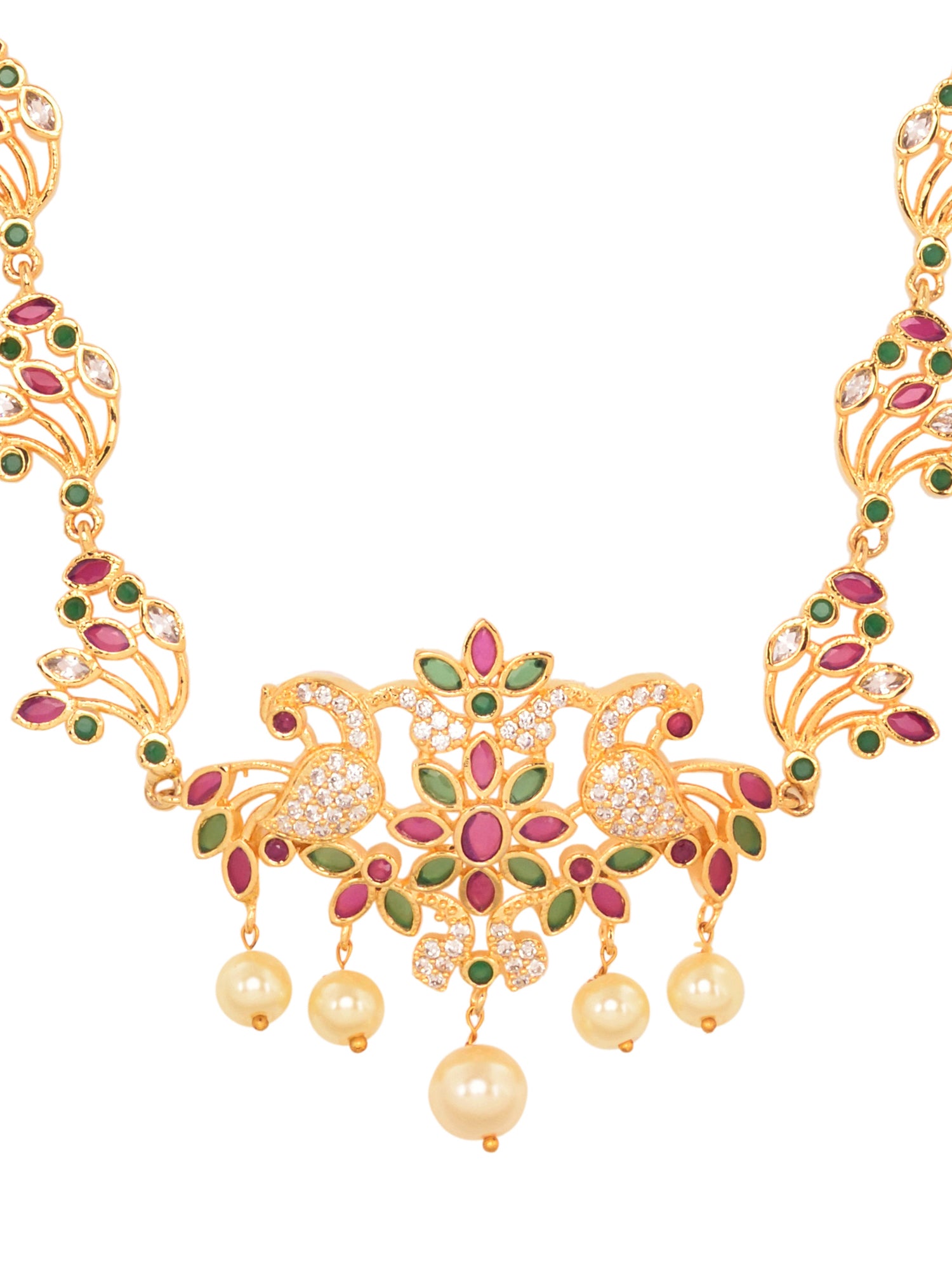 Red & green Gold Plated Floral &Peacock Motif Temple Kamarbandh, zaveri pearls, sale price rs, sale price, sale gold plated, sale gold, sale, rubans, ring, regular price, priyassi jewellery, 