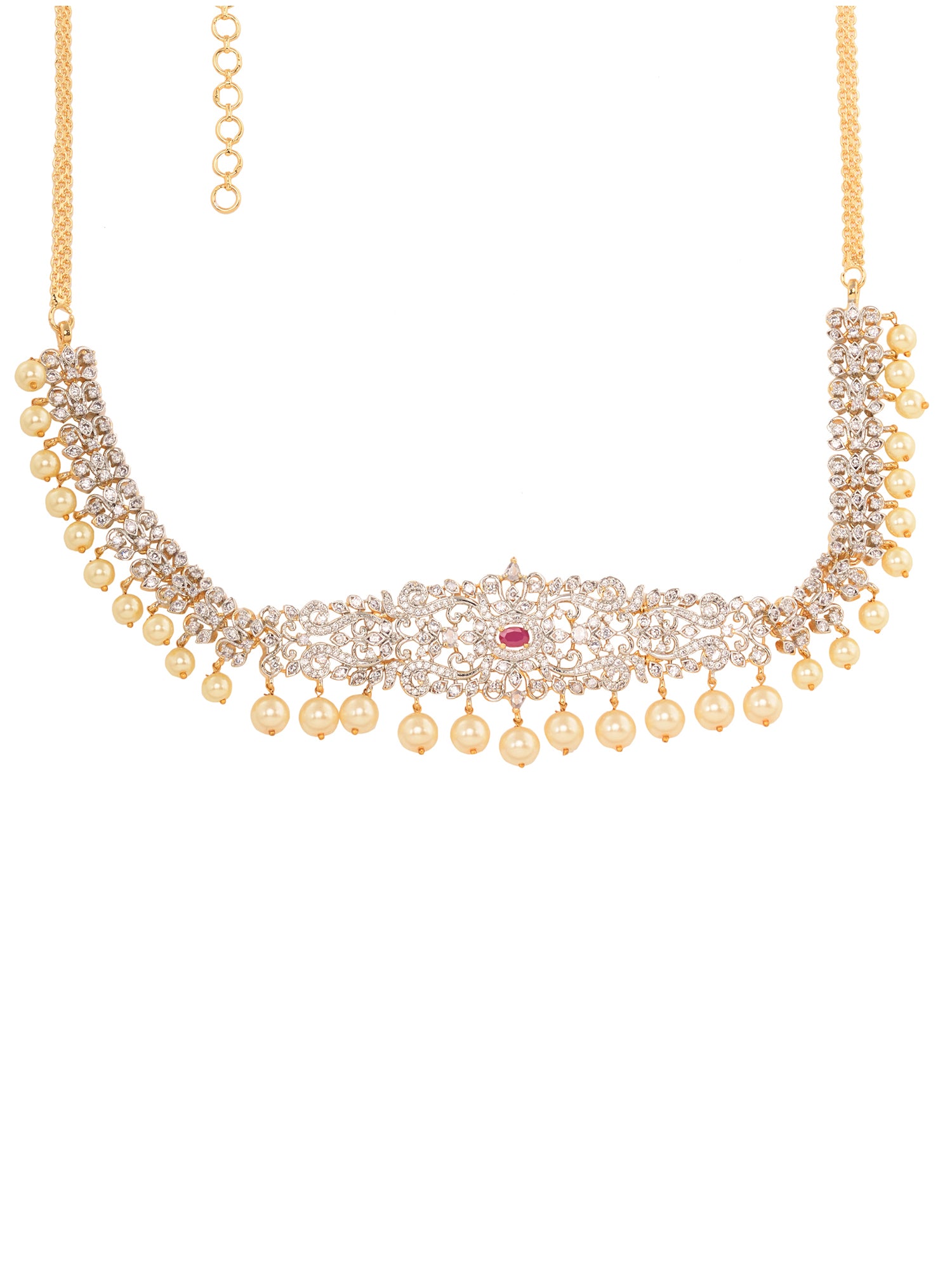 Silver Toned White Ad Studded Floral Motif KamarbandhKamarbandh, zaveri pearls, sale price rs, sale price, sale gold plated, sale gold, sale, rubans, ring, regular price, priyassi jewellery, 