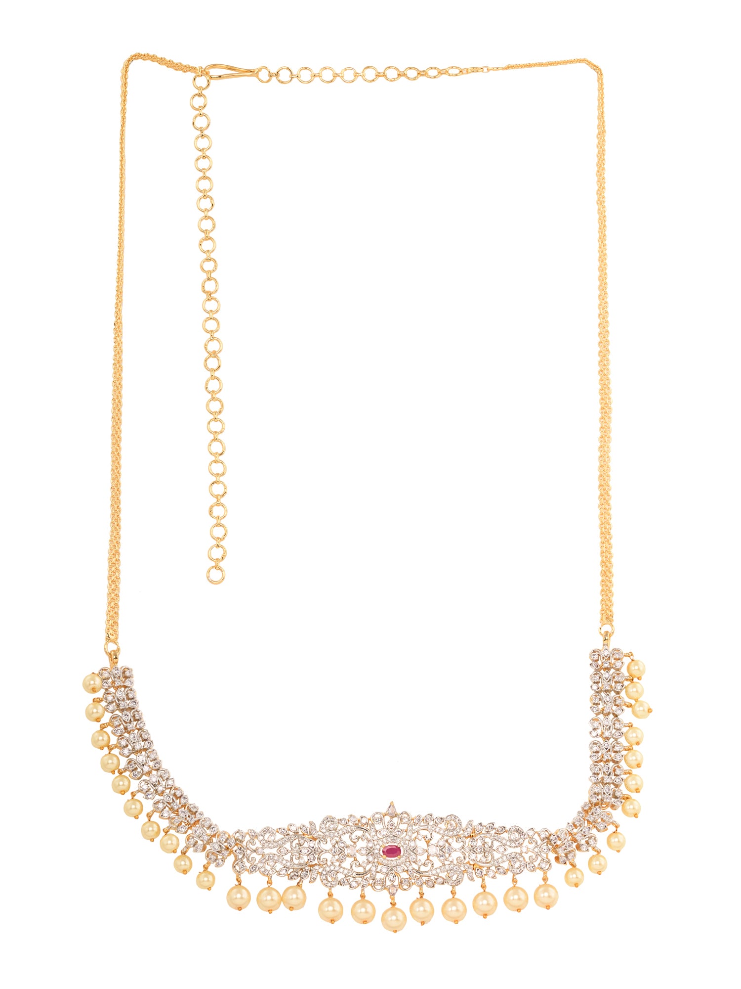 Silver Toned White Ad Studded Floral Motif KamarbandhKamarbandh, zaveri pearls, sale price rs, sale price, sale gold plated, sale gold, sale, rubans, ring, regular price, priyassi jewellery, 