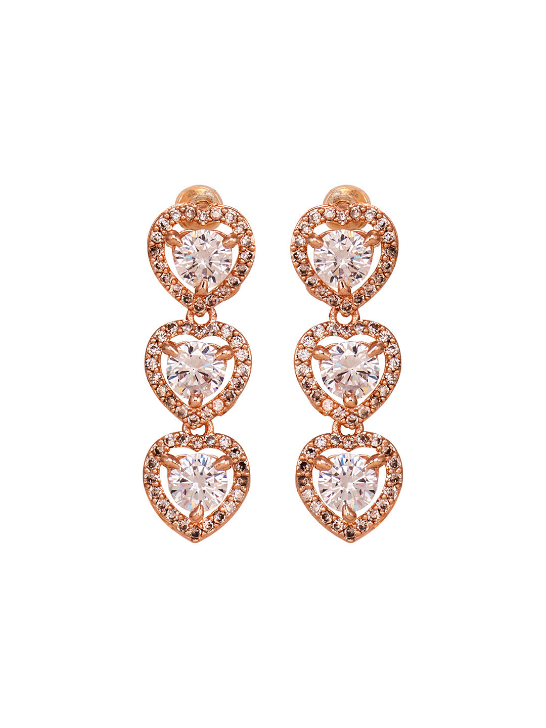 Rose Gold Toned AD Studded Minimal heart Shaped Necklace Jewellery Set Combo, zaveri pearls, sale price rs, sale price, sale gold plated, sale gold, sale, rubans, ring, regular price, priyass