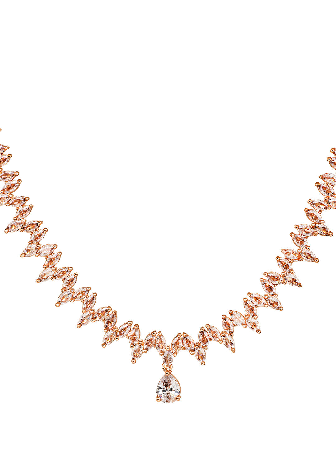 Rose Gold Plated AD Studded Quirky Handcrafted Necklace Jewellery Set, zaveri pearls, sale price rs, sale price, sale gold plated, sale gold, sale, rubans, ring, regular price, priyassi jewel