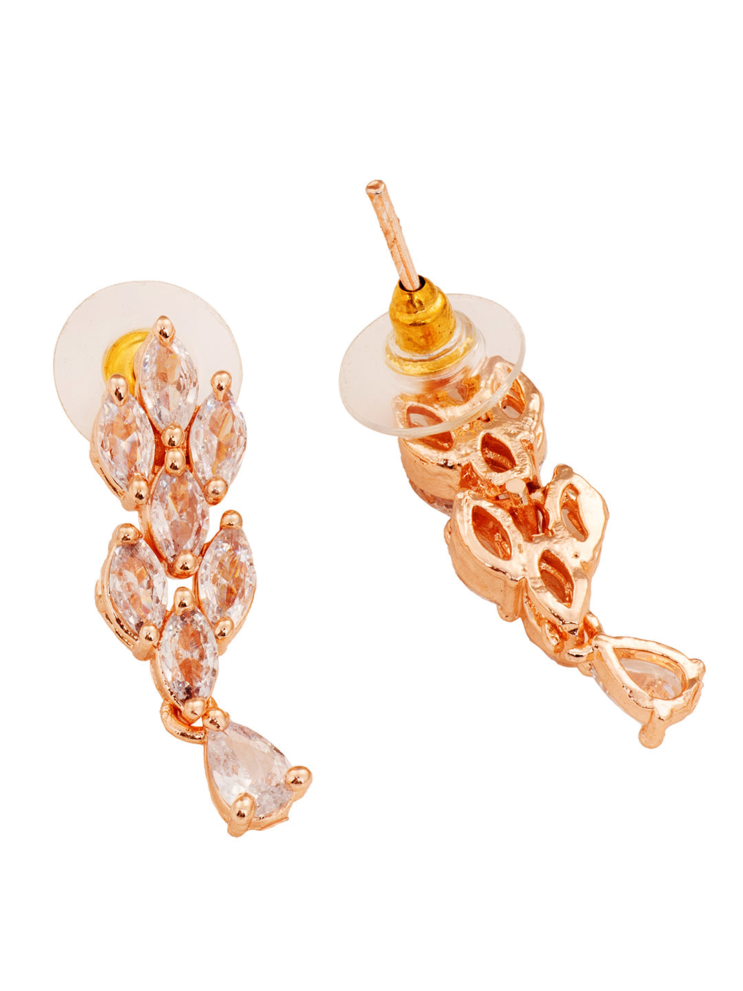 Rose Gold Plated AD Studded Quirky Handcrafted Necklace Jewellery Set, zaveri pearls, sale price rs, sale price, sale gold plated, sale gold, sale, rubans, ring, regular price, priyassi jewel