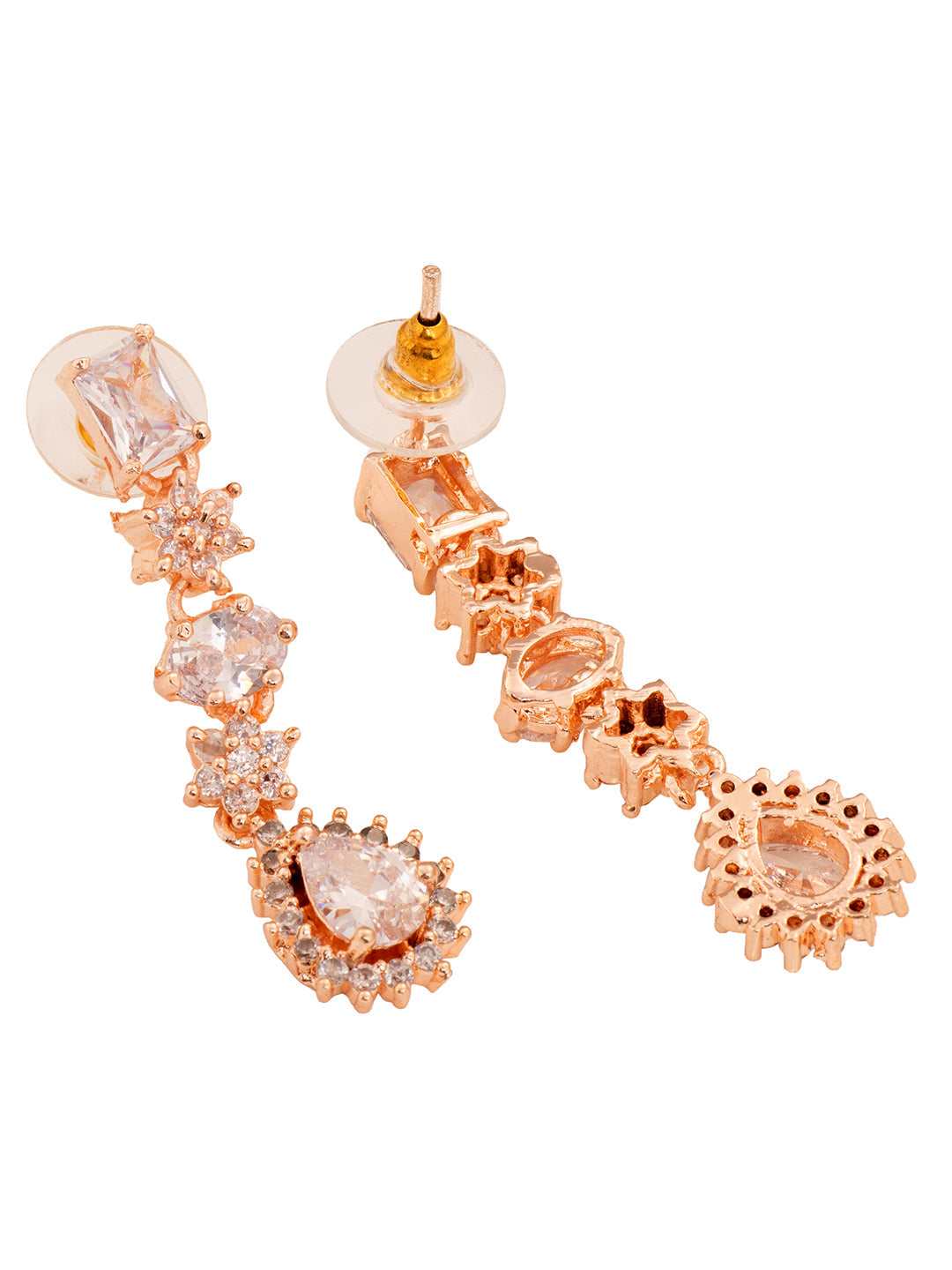 Rose Gold Plated AD Studded Designer Jewellery Set Combo, zaveri pearls, sale price rs, sale price, sale gold plated, sale gold, sale, rubans, ring, regular price, priyassi jewellery, kushal'