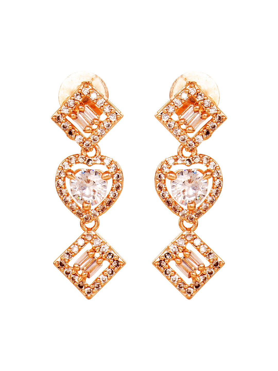 Rose gold Toned AD Studded Minimal Necklace Jewellery Set Combo Wraparound Bracelet, zaveri pearls, sale price rs, sale price, sale gold plated, sale gold, sale, rubans, ring, regular price, 