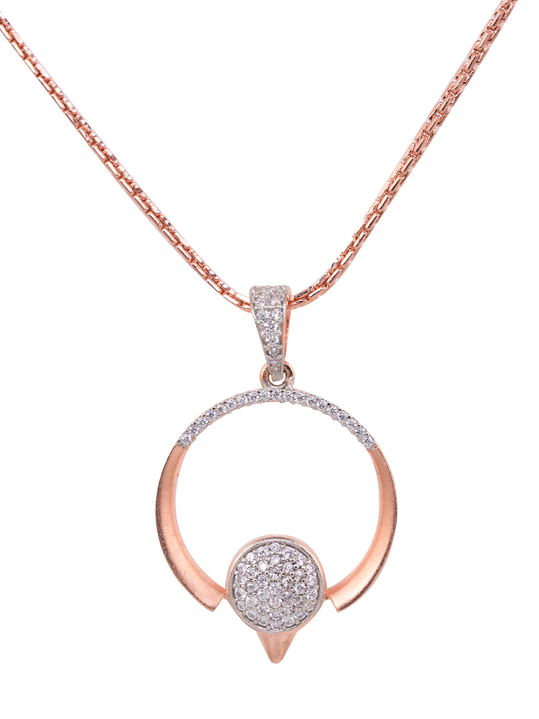 Rose gold Plated Circular Pendant Necklace Set, zaveri pearls, sale price rs, sale price, sale gold plated, sale gold, sale, rubans, ring, regular price, priyassi jewellery, kushal's - Saraf 