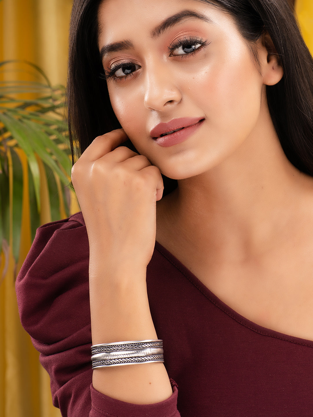 Oxidised Silver Toned Kada Bracelet, zaveri pearls, sale price rs, sale price, sale gold plated, sale gold, sale, rubans, ring, regular price, priyassi jewellery, kushal's - Saraf RS Jeweller