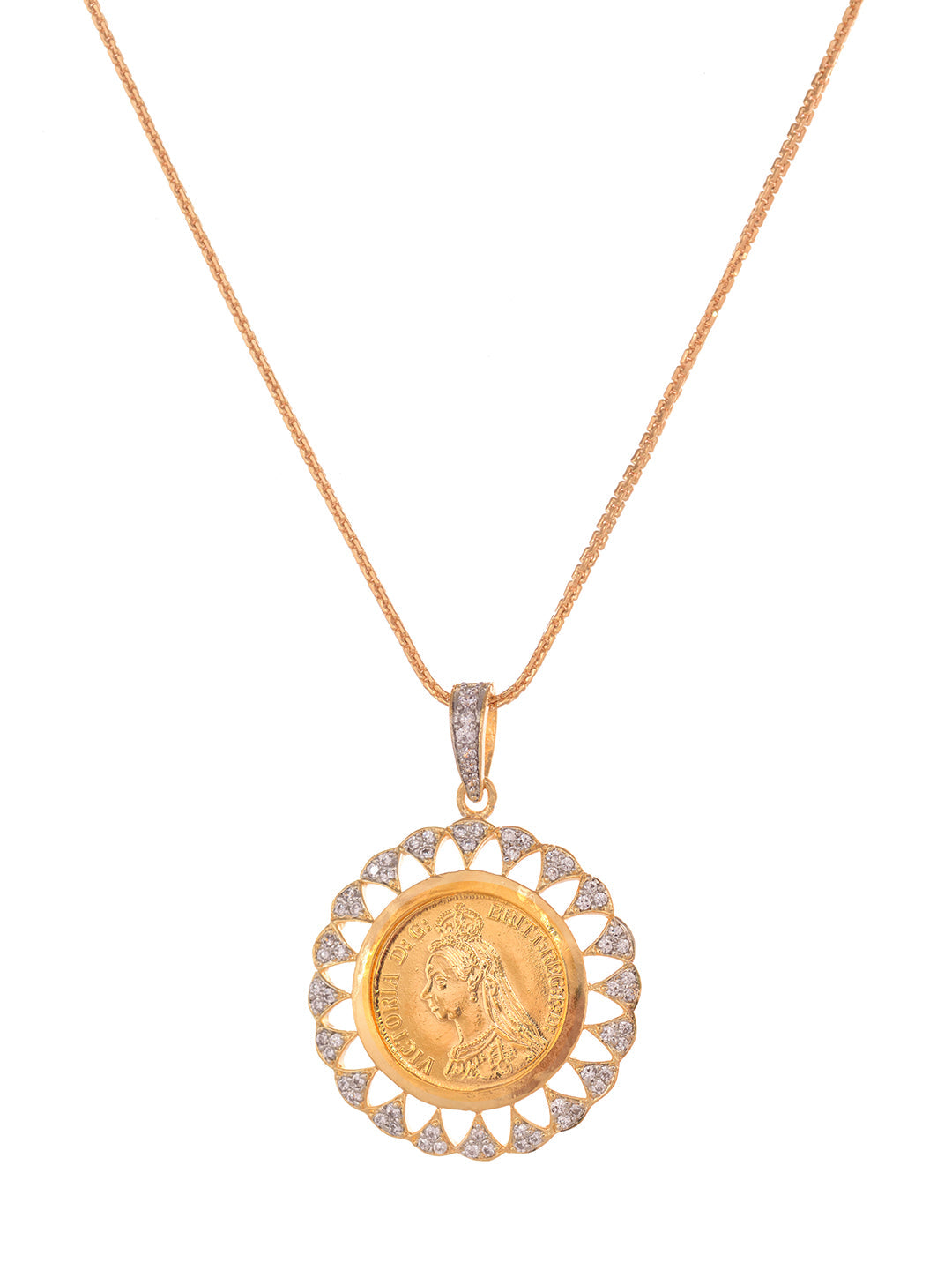 Gold Toned AD Round Ginni Statement Locket Jewellery Set, zaveri pearls, sale price rs, sale price, sale gold plated, sale gold, sale, rubans, ring, regular price, priyassi jewellery, kushal'