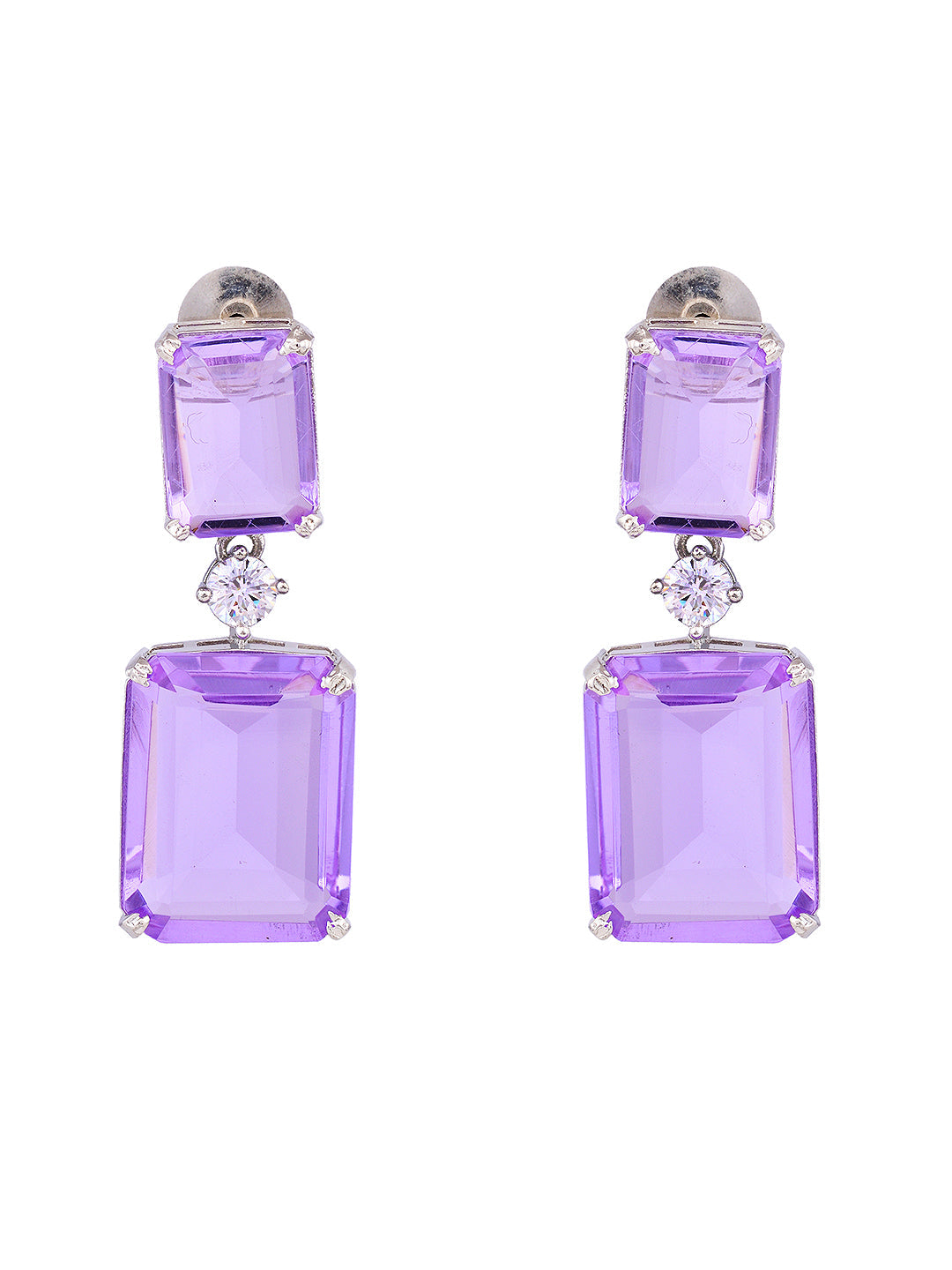 Lavender Silver Plated Classic Luxe Chandelier Drop Earrings, zaveri pearls, sale price rs, sale price, sale gold plated, sale gold, sale, rubans, ring, regular price, priyassi jewellery, kus