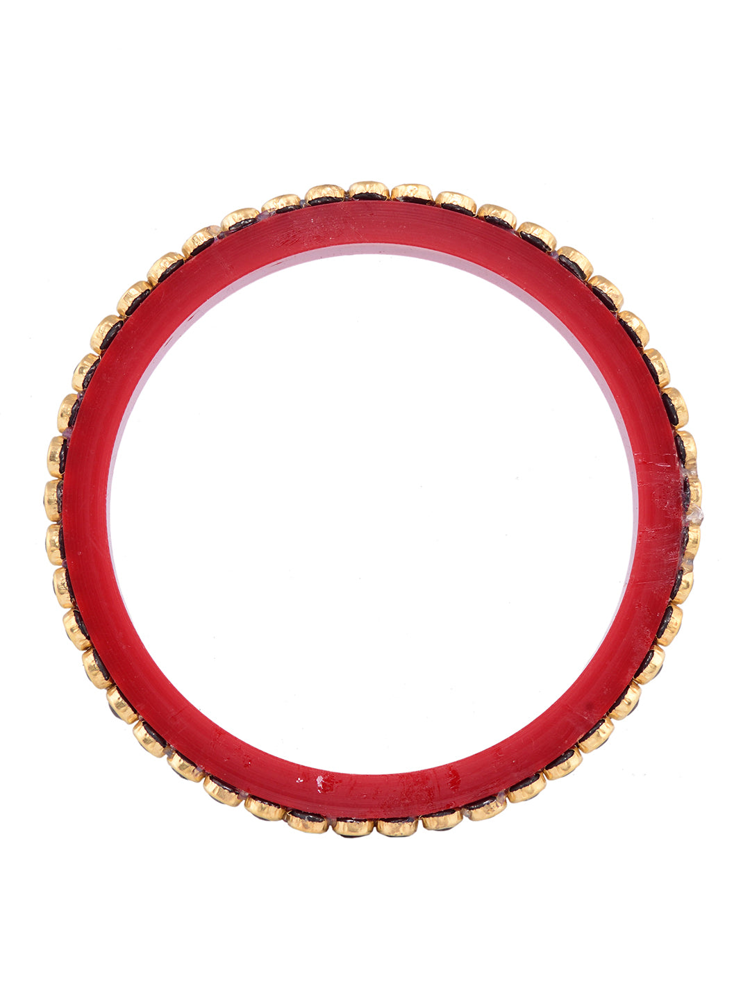 Set Of 2 GoldPlated Red & White KundanStudded Bangles, zaveri pearls, sale price rs, sale price, sale gold plated, sale gold, sale, rubans, ring, regular price, priyassi jewellery, kushal's -