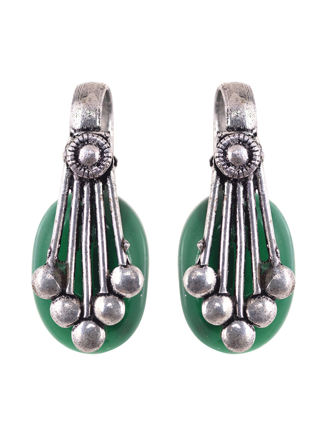 Oxidised Silver Plated Green stone studded Statement Necklace Jewellery Set, zaveri pearls, sale price rs, sale price, sale gold plated, sale gold, sale, rubans, ring, regular price, priyassi