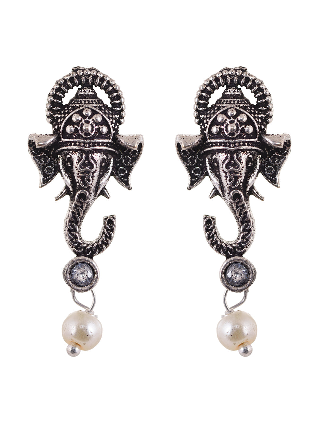 Oxidised Silver Plated & Beaded Lord Ganesha Necklace Jewellery Set, zaveri pearls, sale price rs, sale price, sale gold plated, sale gold, sale, rubans, ring, regular price, priyassi jewelle