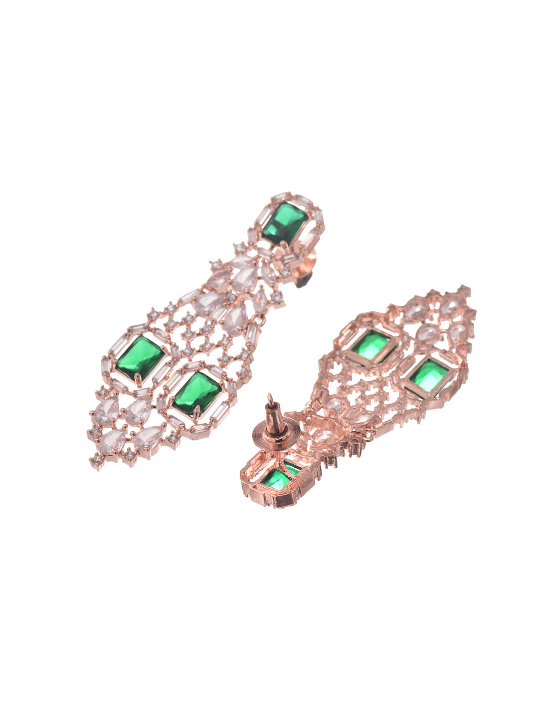Rose Gold Plated Green AD Studded Bridal Choker Jewellery Set, zaveri pearls, sale price rs, sale price, sale gold plated, sale gold, sale, rubans, ring, regular price, priyassi jewellery, ku