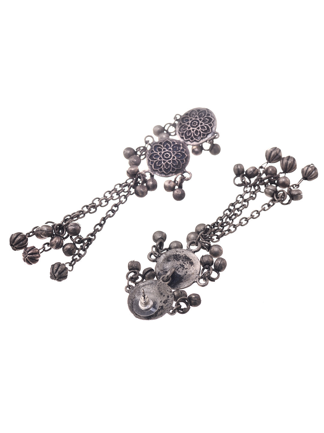 Silver Toned Oxidised Tribal Necklace Jewellery Set, zaveri pearls, sale price rs, sale price, sale gold plated, sale gold, sale, rubans, ring, regular price, priyassi jewellery, kushal's - S