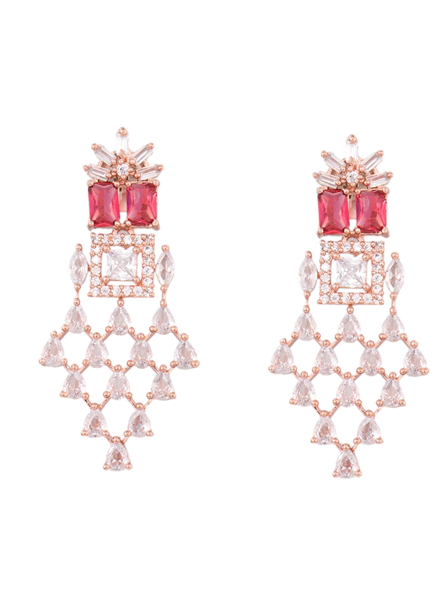 Rose Gold Plated White & Red AD Studded Choker Jewellery Set Earrings & tika, zaveri pearls, sale price rs, sale price, sale gold plated, sale gold, sale, rubans, ring, regular price, priyass