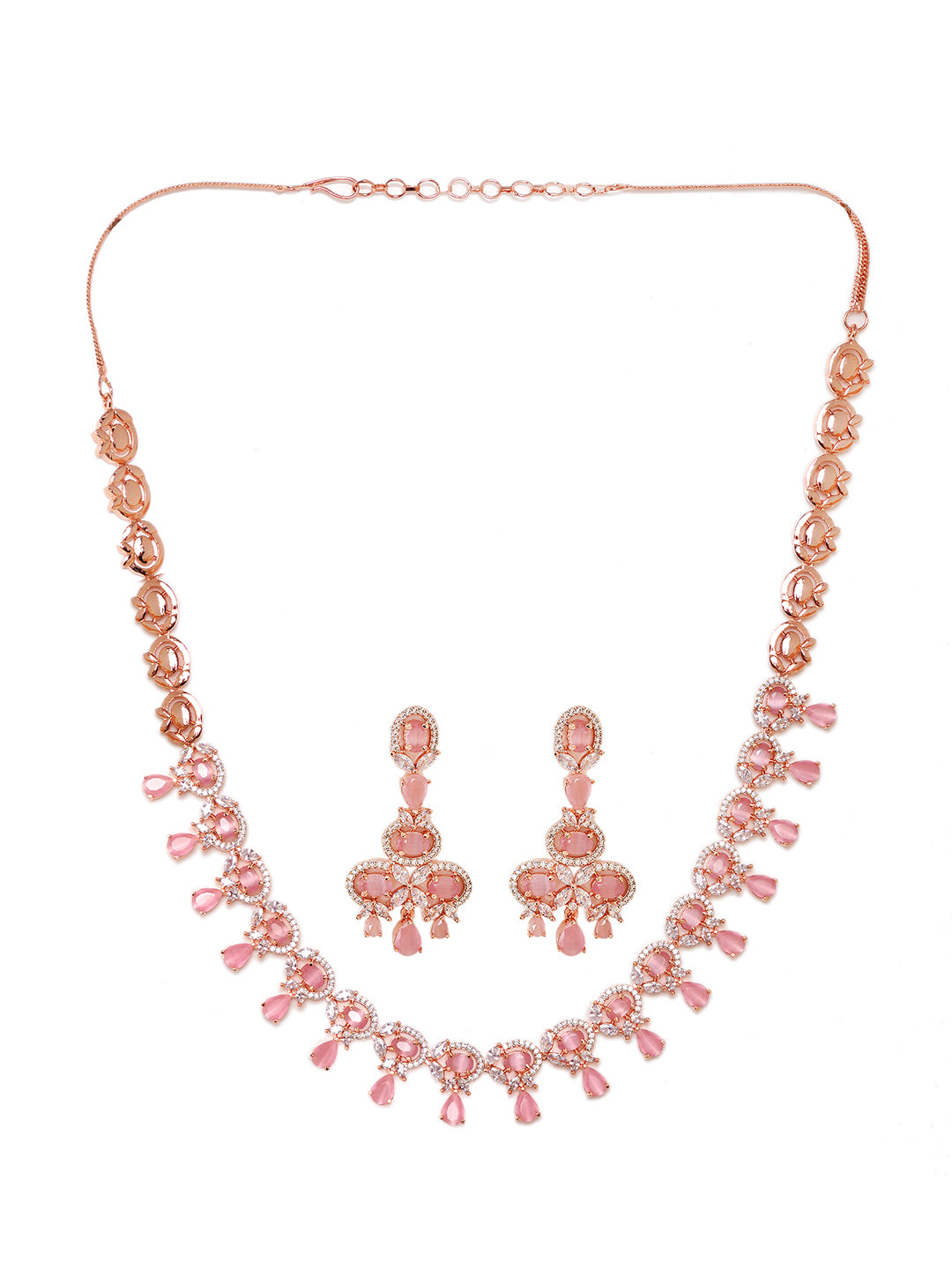 Contemporary Pink Diamond studded Necklace Earrings for women & Girls, zaveri pearls, sale price rs, sale price, sale gold plated, sale gold, sale, rubans, ring, regular price, priyassi jewel