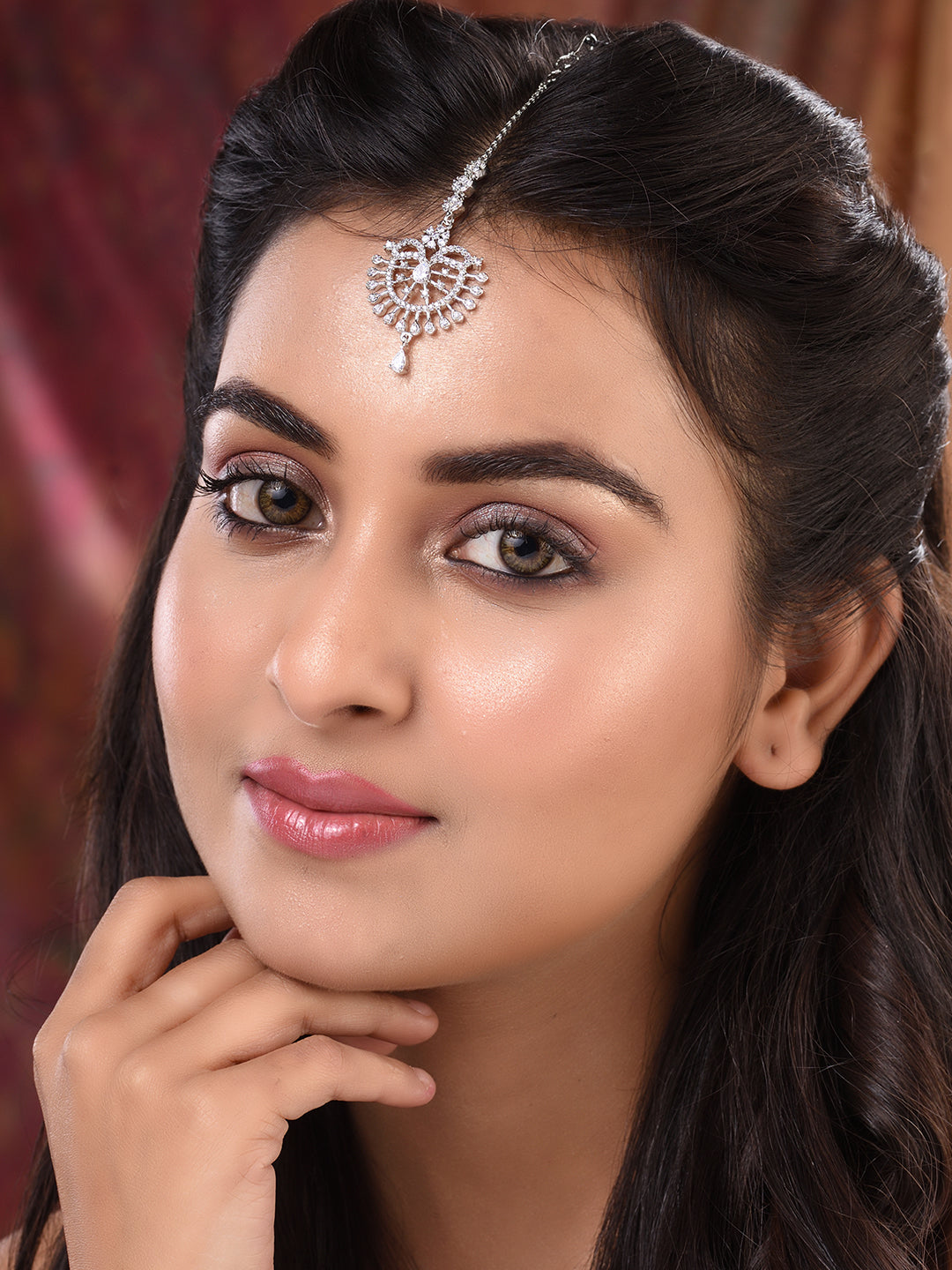 Silver Plated AD Studded Solar Hancrafted Maangtika, zaveri pearls, sale price rs, sale price, sale gold plated, sale gold, sale, rubans, ring, regular price, priyassi jewellery, kushal's - S