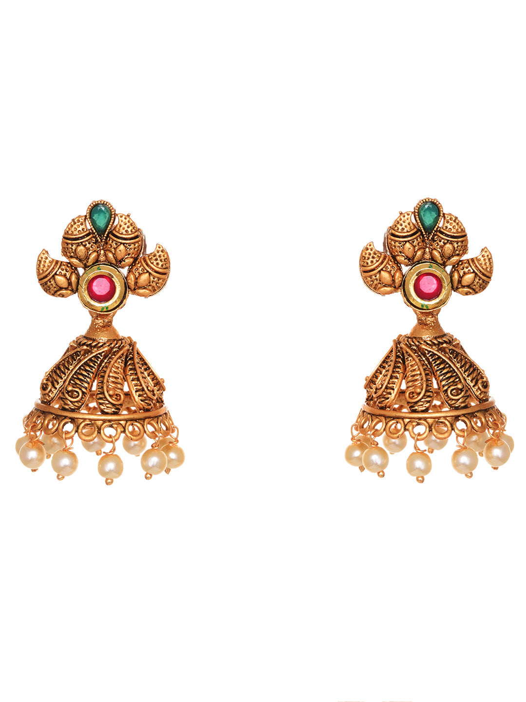 Gold Plated Kundan & Pearl studded Rajwadi Long Temple Necklace Jewellery Set, zaveri pearls, sale price rs, sale price, sale gold plated, sale gold, sale, rubans, ring, regular price, priyas