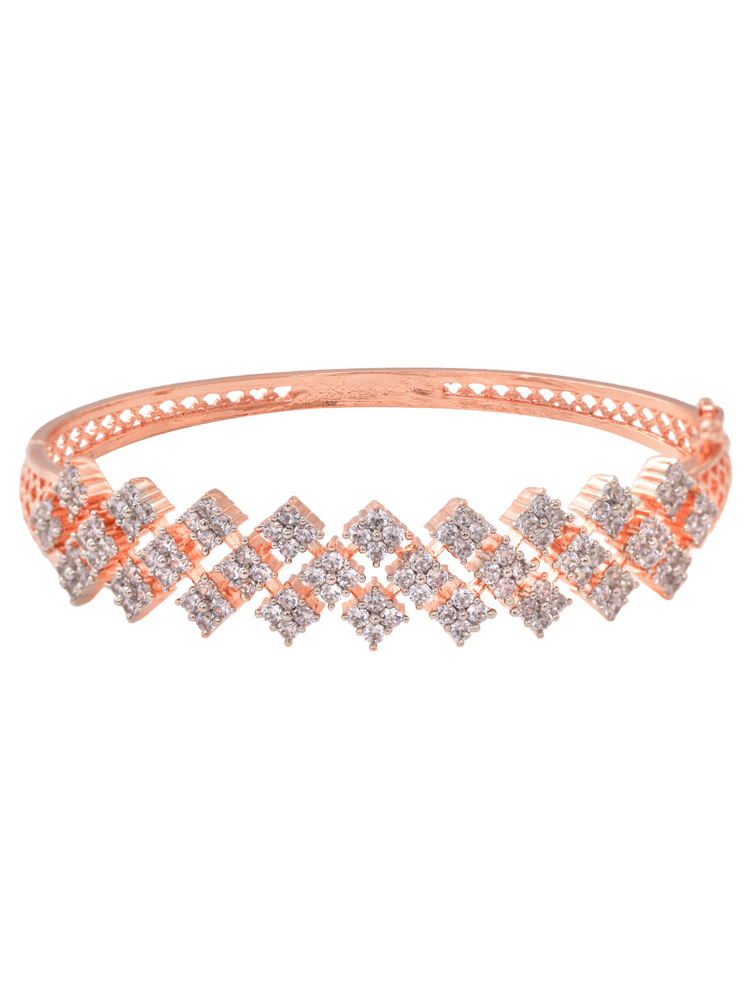 Rose Gold Plated AD Studded Statement Bangle Bracelet, zaveri pearls, sale price rs, sale price, sale gold plated, sale gold, sale, rubans, ring, regular price, priyassi jewellery, kushal's -